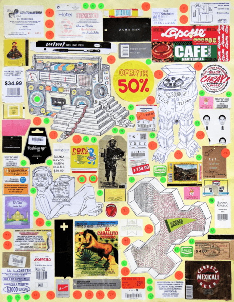 Cisco Jiménez, Mexico 70 , 2014-2016. Collage and drawings