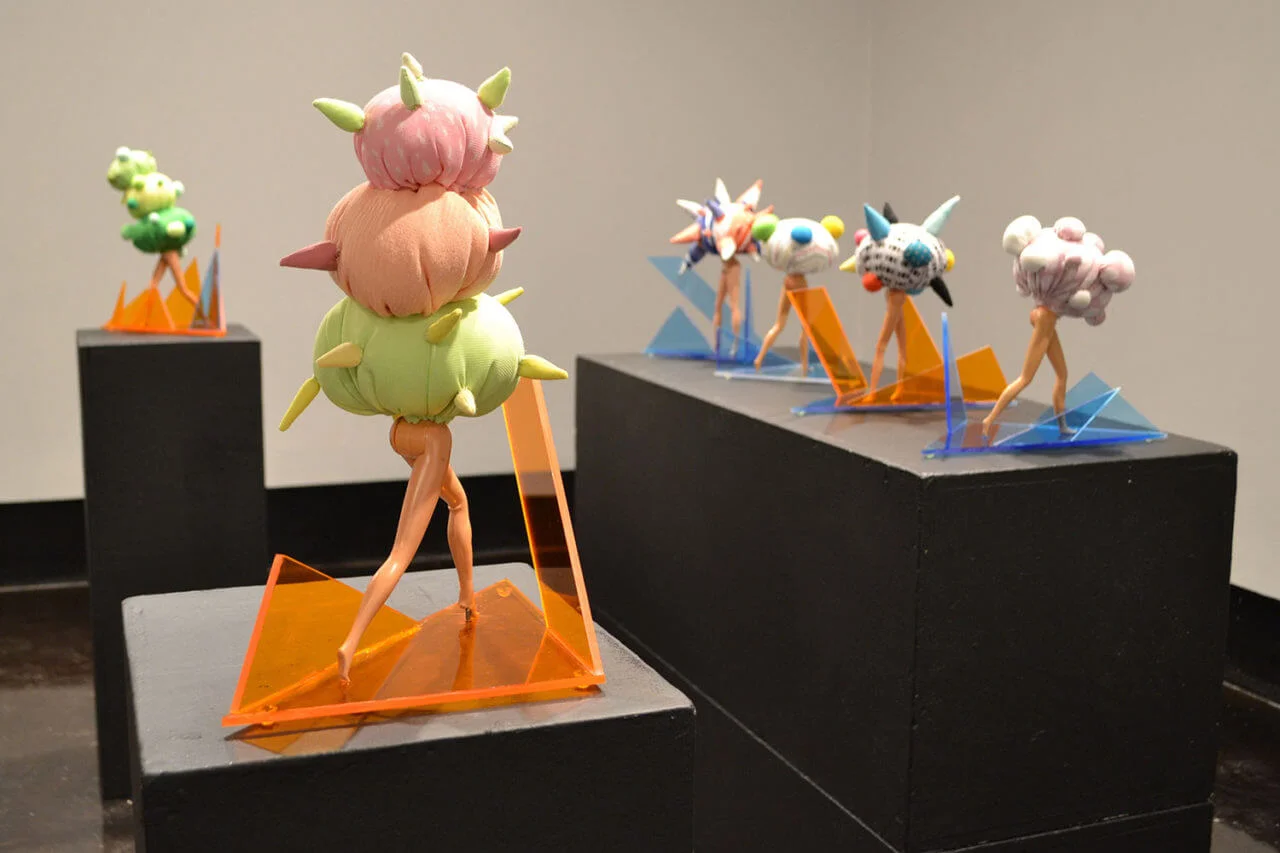 Cosmonauts , Barbie soft sculpture and plexiglas