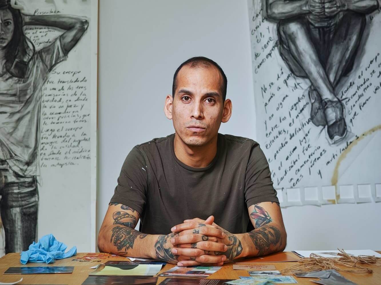 Photo of artist, Andrei Renteria (2018). Künstlerhaus Bethanien, Berlin, Germany. Photo by Peter Rosemann