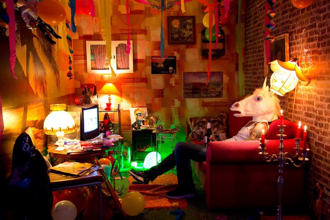 Untitled (as part of Tracey Snelling’s Beer Drinking Unicorn performance), 2018. Künstlerhaus Bethanien, Berlin, Germany. Photo by Clemens Wilhelm