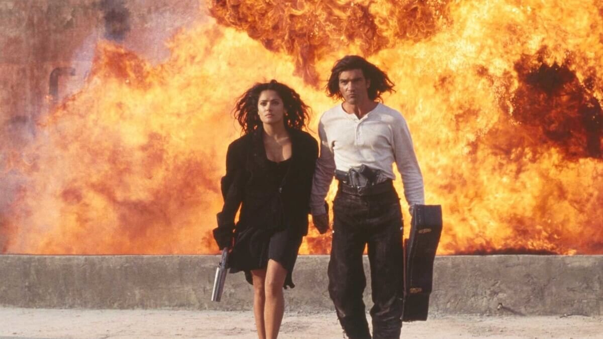 Desperado movie still, 1995. Salma Hayek as Carolina.