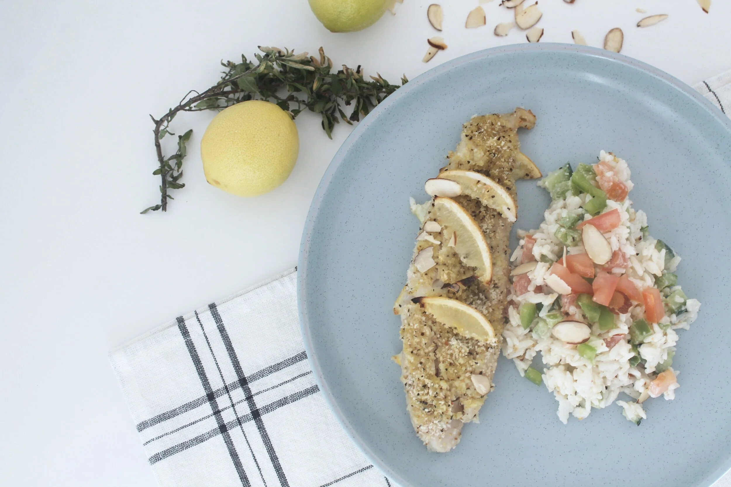 Baked Fish and Rice Salad