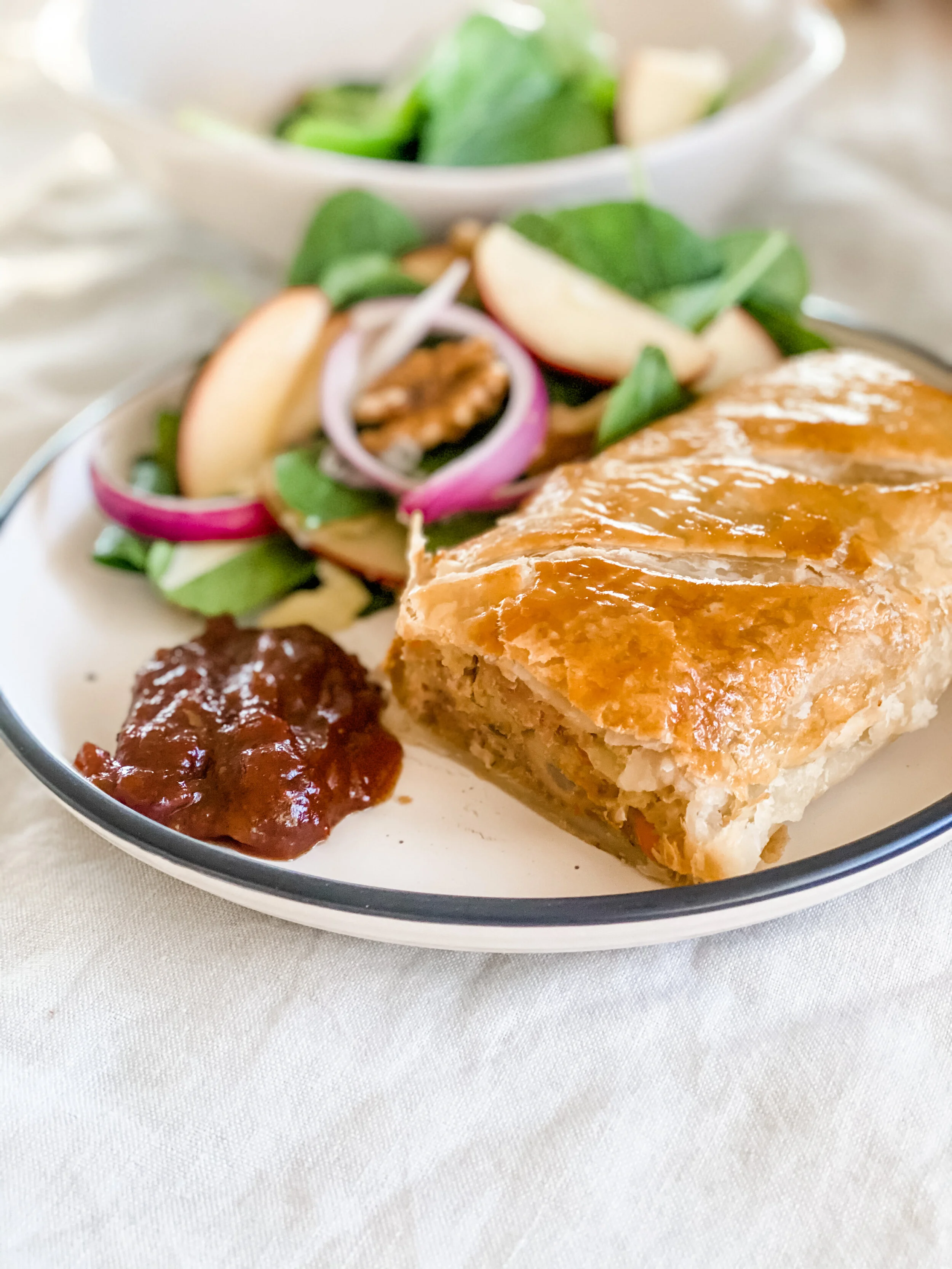 Pork Sausage Rolls with Apple Salad