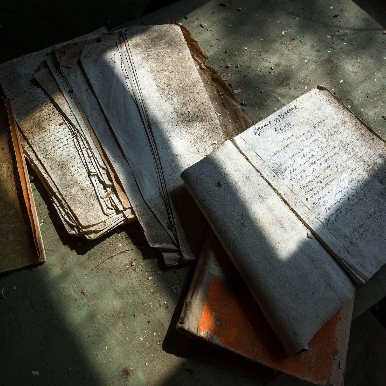 Discarded school books Chernobyl