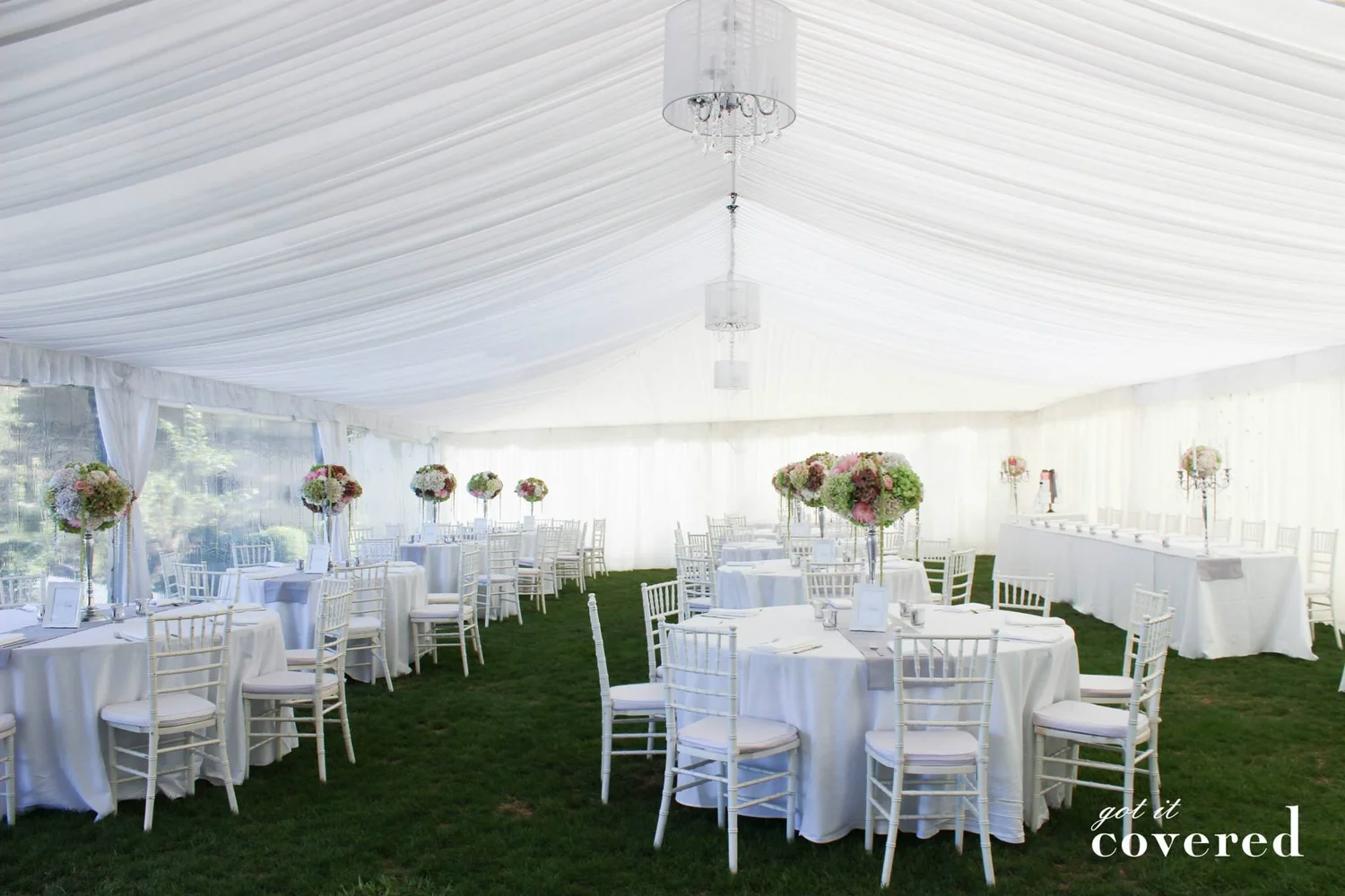 White Chiavari Chair with Cushion — Got It Covered Wedding