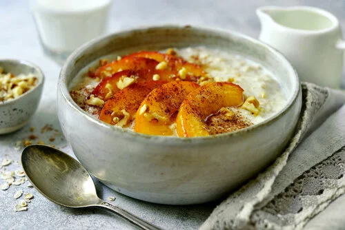 Kate O'Donnell's Creamy Coconut Breakfast Barley with Peaches