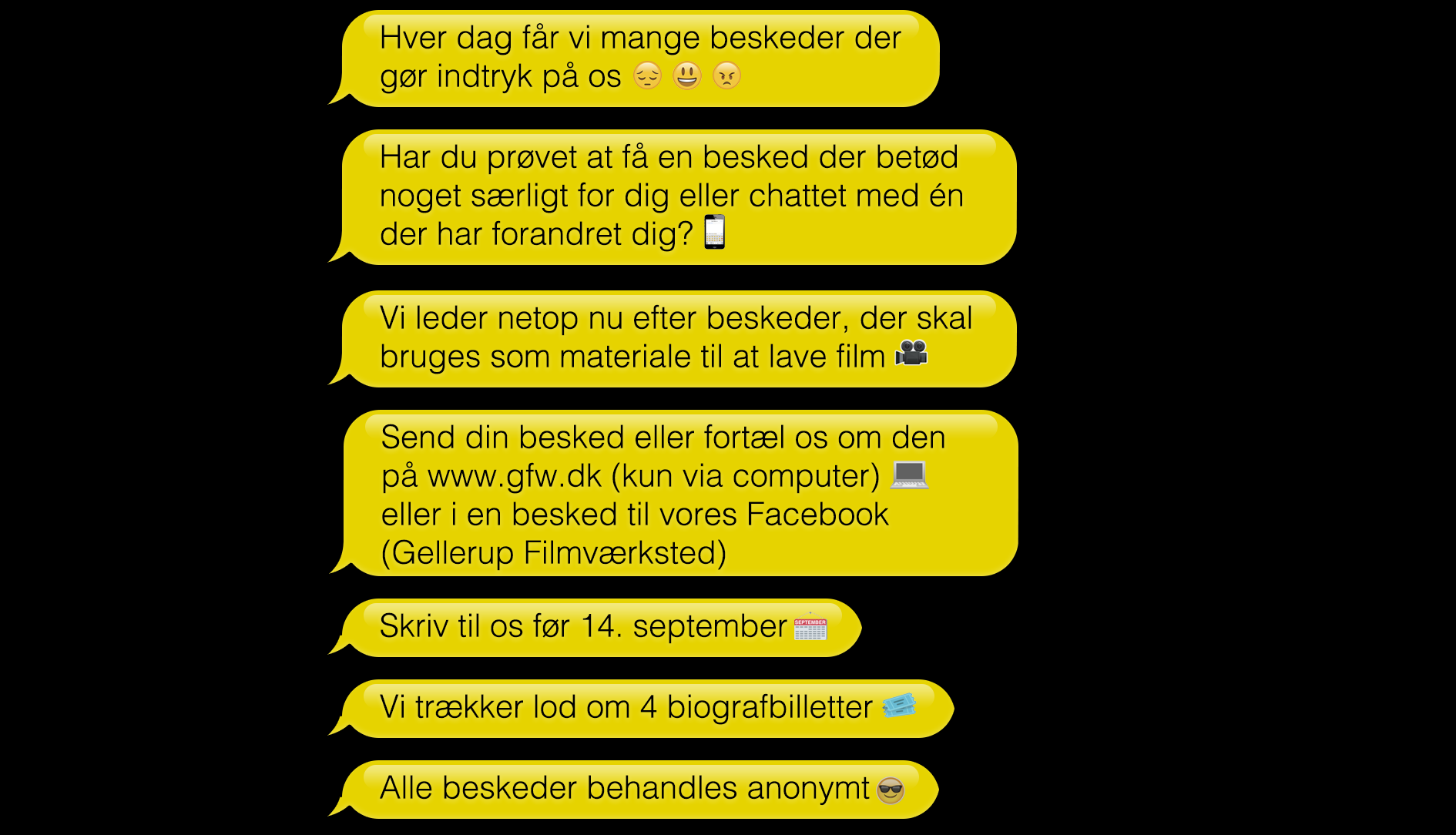 Se vores video og send dine beskeder til os