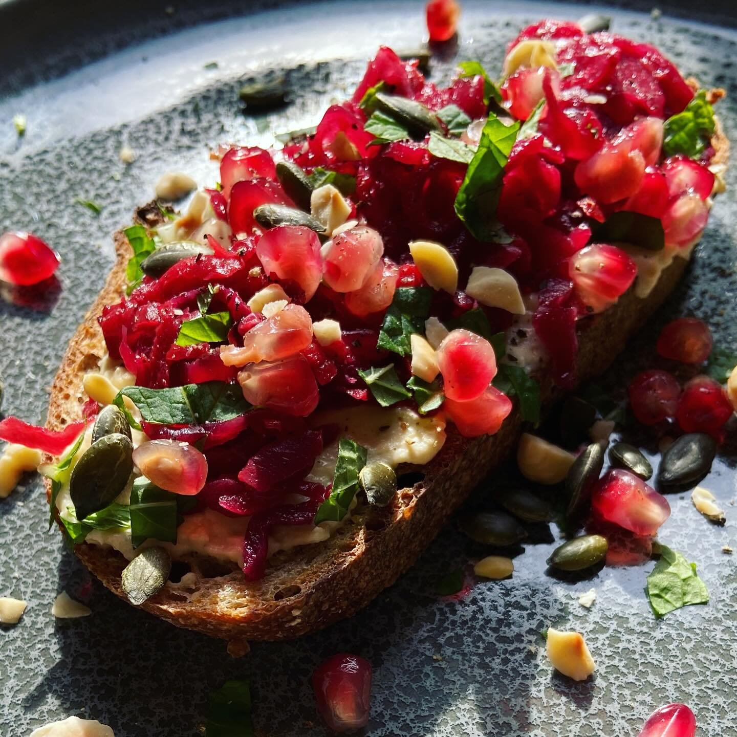 Celebrating two years of Molly Bea with some self love and a scrummy post- yoga brunch (thank you Tiff @croydeyoga !) . 😋🥰

Local @lucho.bakes seeded wholegrain sourdough and @lovingfoodsuk beetroot &amp; red cabbage Ruby Kraut both from @nourishst
