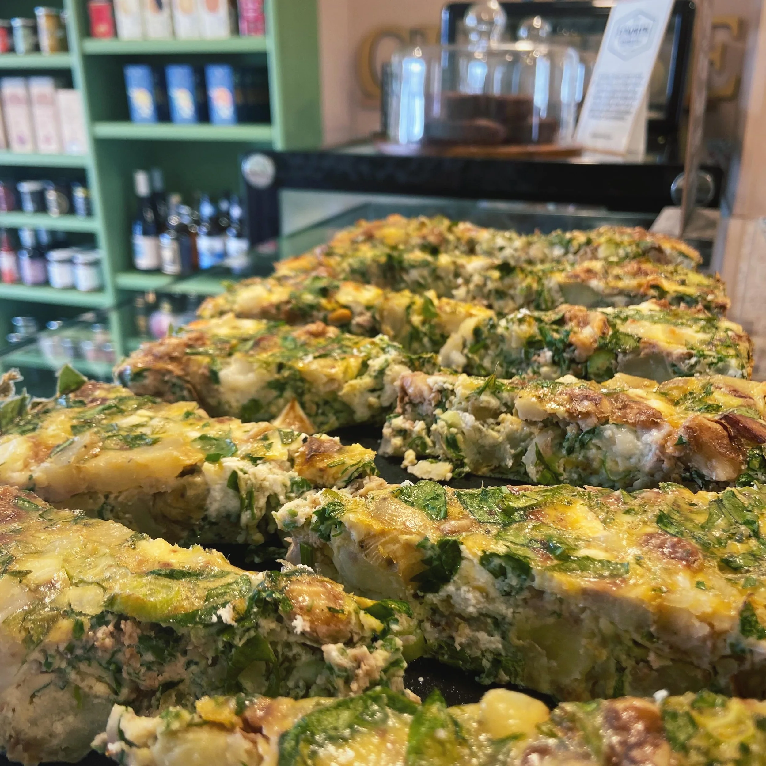 Today&rsquo;s summer scrumptiousness.. Persian frittata with goats cheese, roasted carrot f bell &amp; peppers, roasted pesto potatoes &amp; kale, harissa slaw &amp; pecans, cacao orange brownie GF with 78%choc, and our brunch staples, pressed juice 