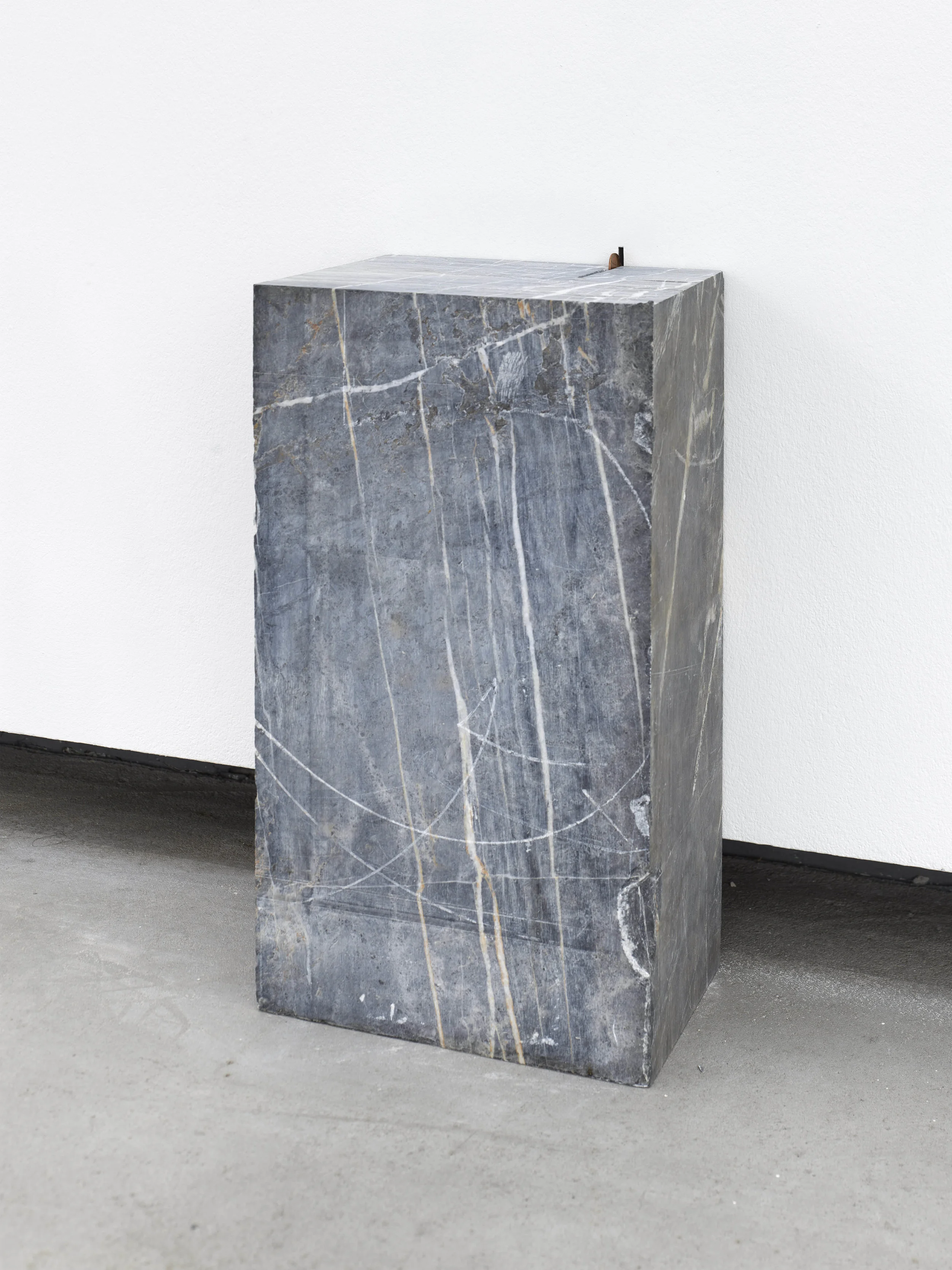 Coined Notion, 2016 marble and mis-struck error Lincoln coin 48 x 18 x 23 cm