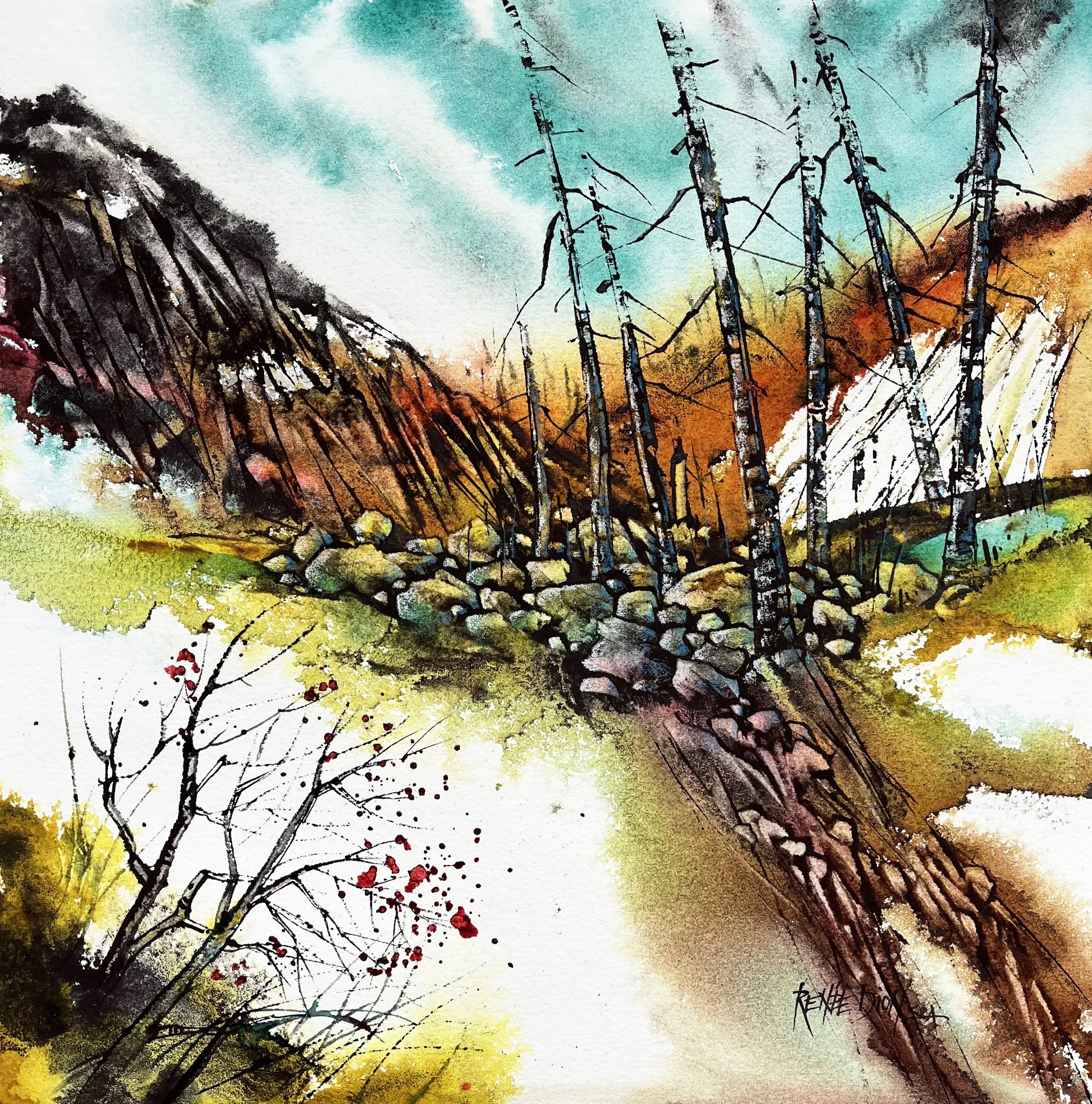 En haut de la falaise