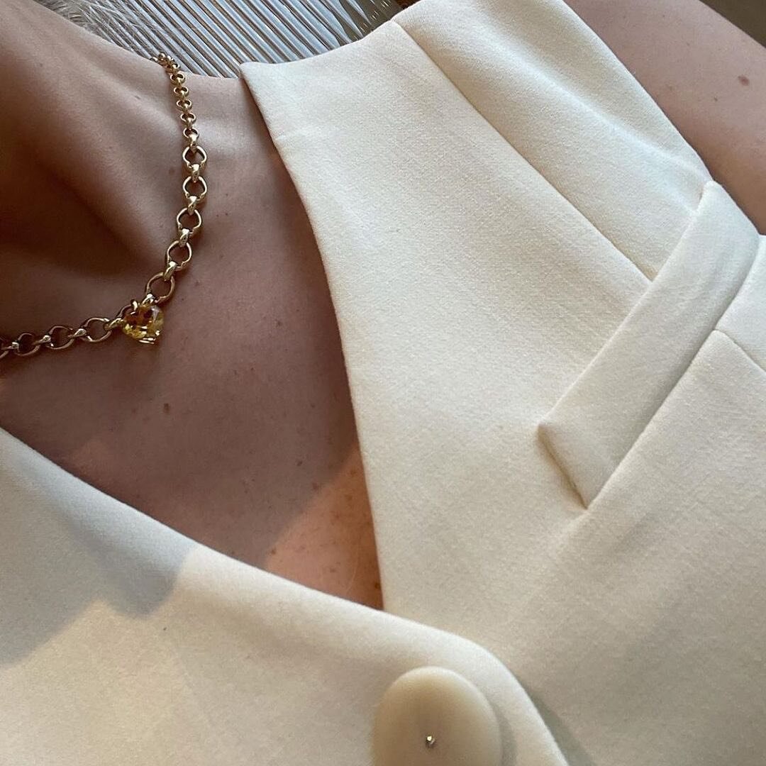 The dream team - @maggiemarilyn x @mineraleir heart necklace in citrine as worn by @ellajones23 💛
