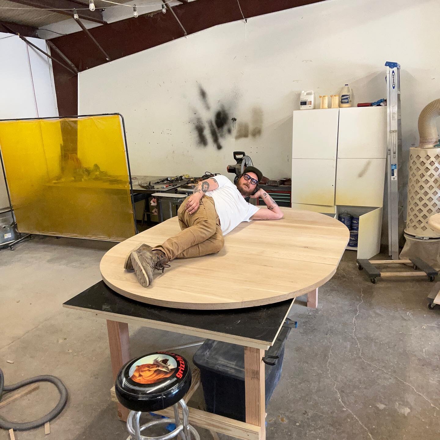 Just a little break between jobs. 
.
.
.
#custom #whiteoak #diningtable #bigass #table #madeinaustin #nosleepclub #psyched #handmade #handcrafted #furniture #furnituremaker #design #getit