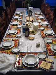 Seder Dinner Table for Passover Holiday