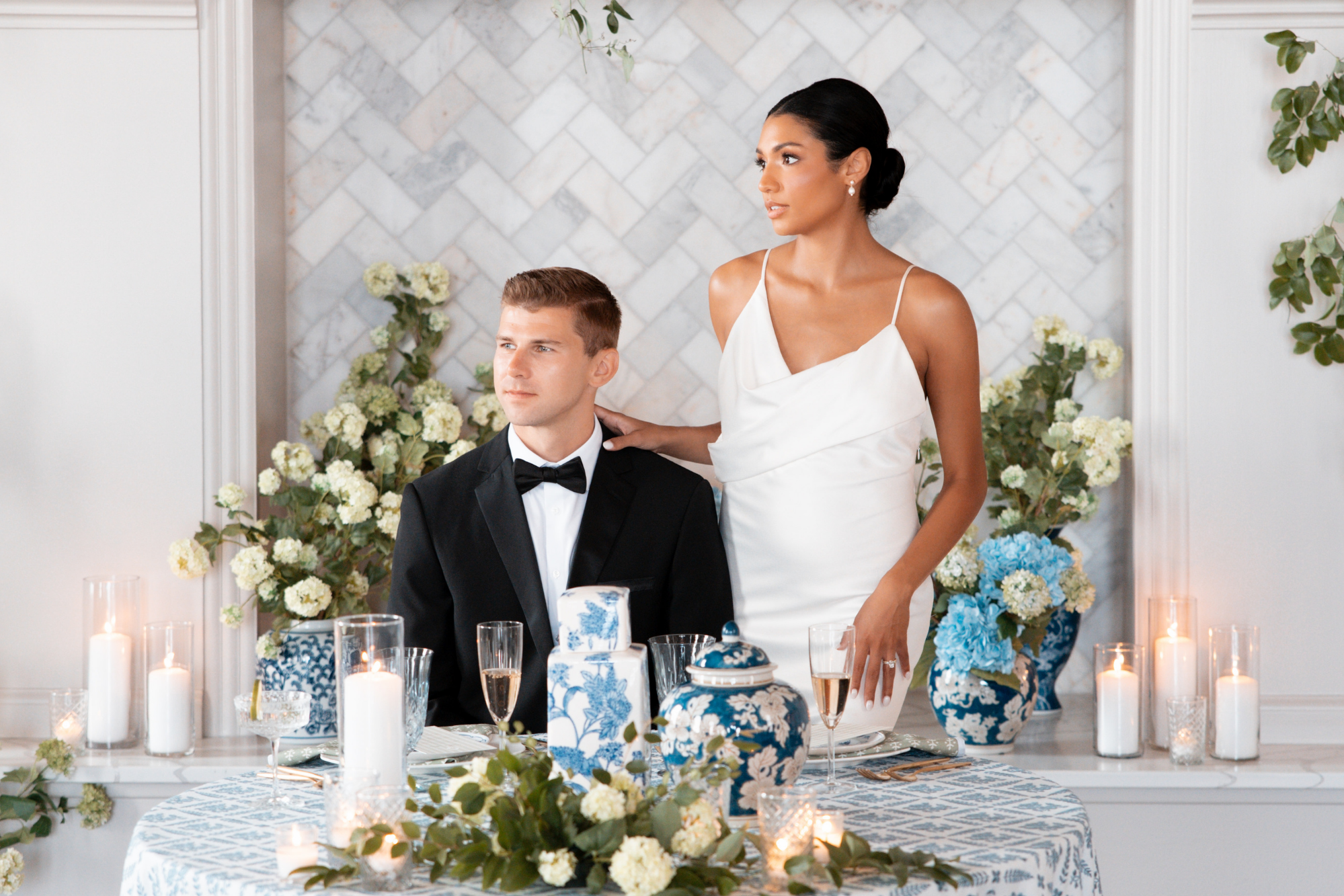 Beautiful wedding floral installation