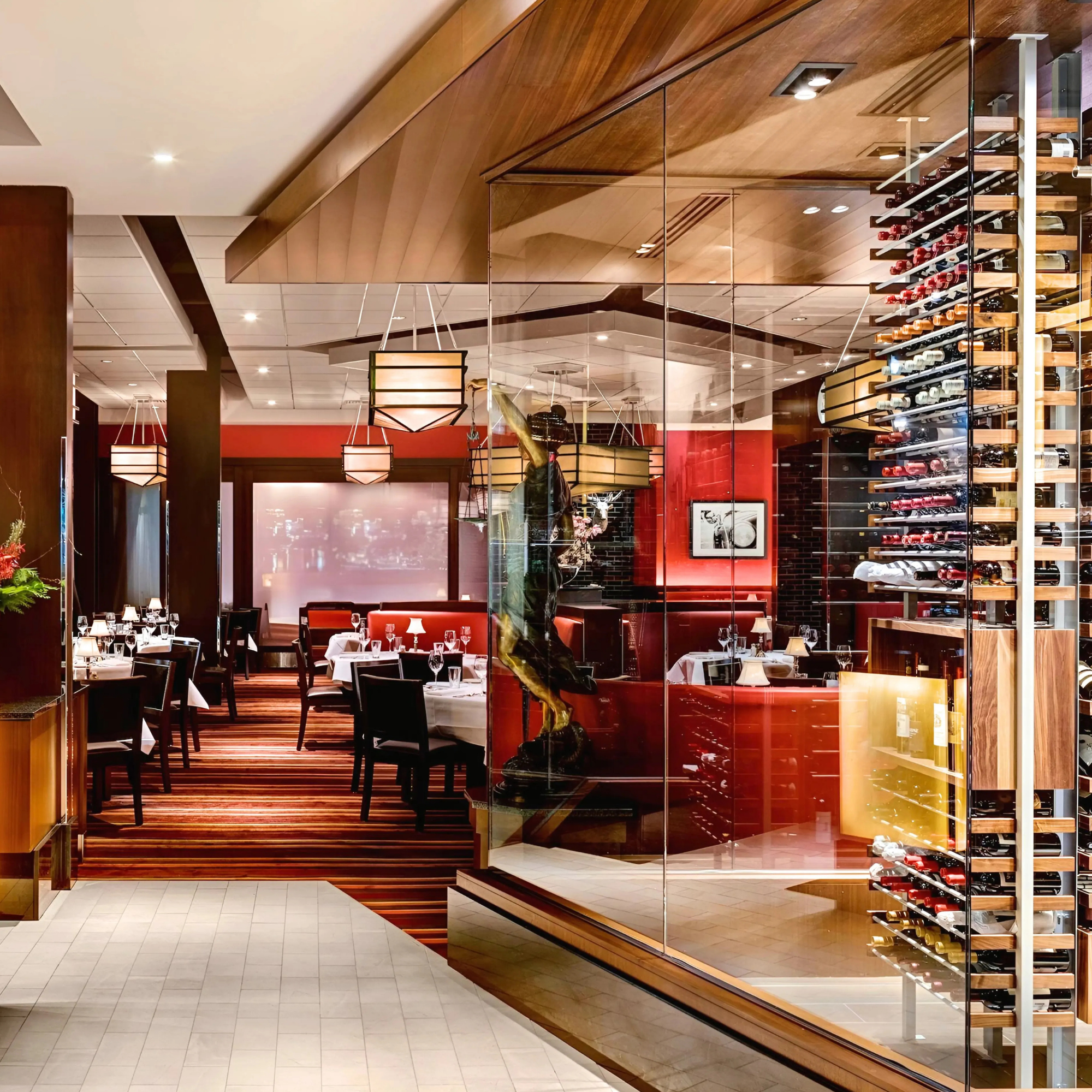 The Capital Grille in downtown Milwaukee, an upscale steakhouse for a wedding rehearsal dinner