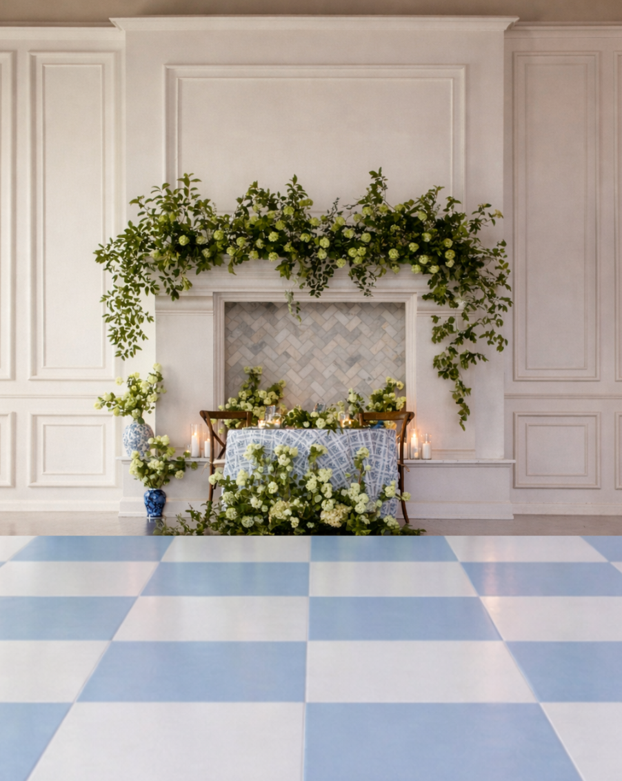 BLUE & WHITE DANCE FLOOR
