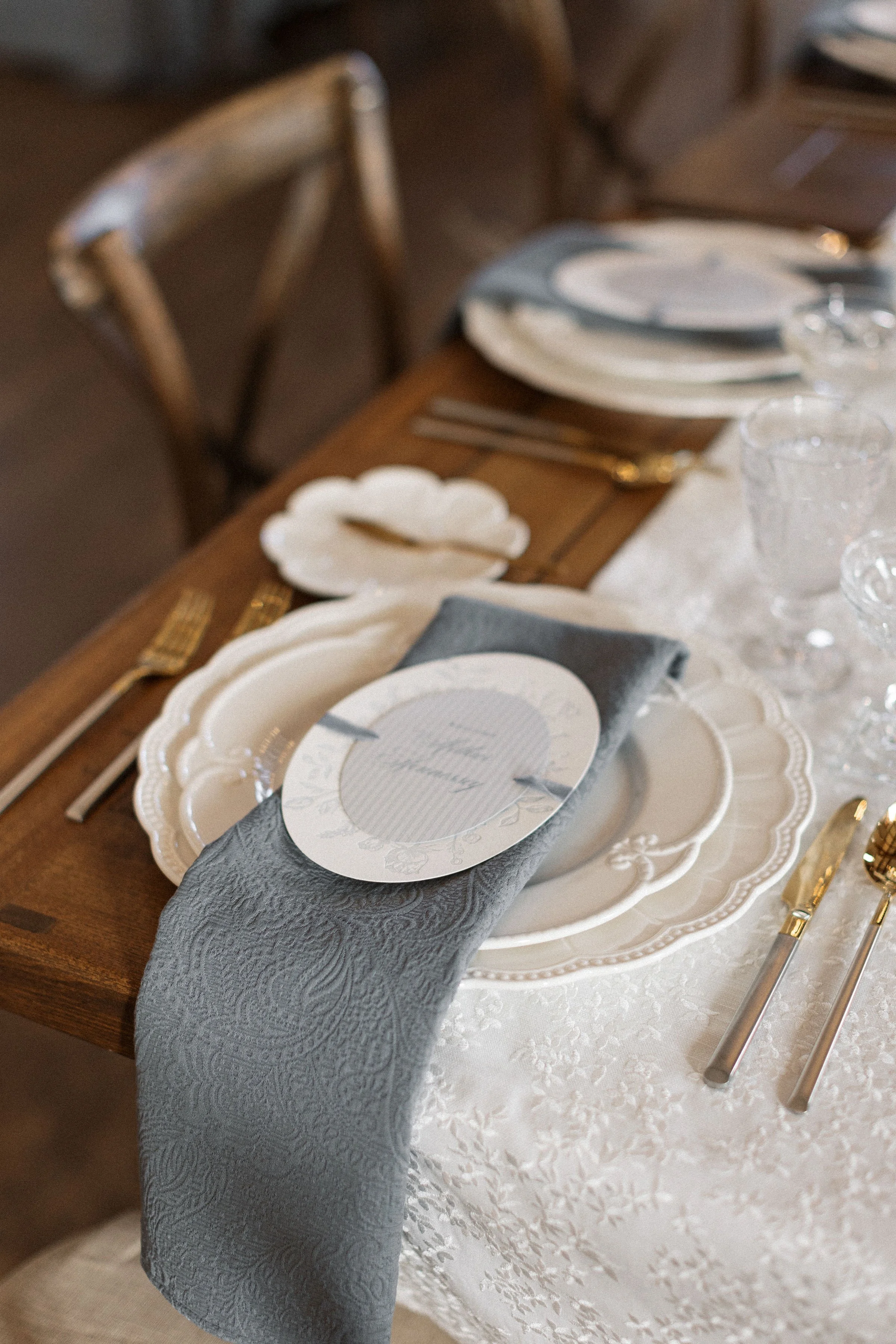 Elegant king table reception setup inside The Hyde at St. James 1868.