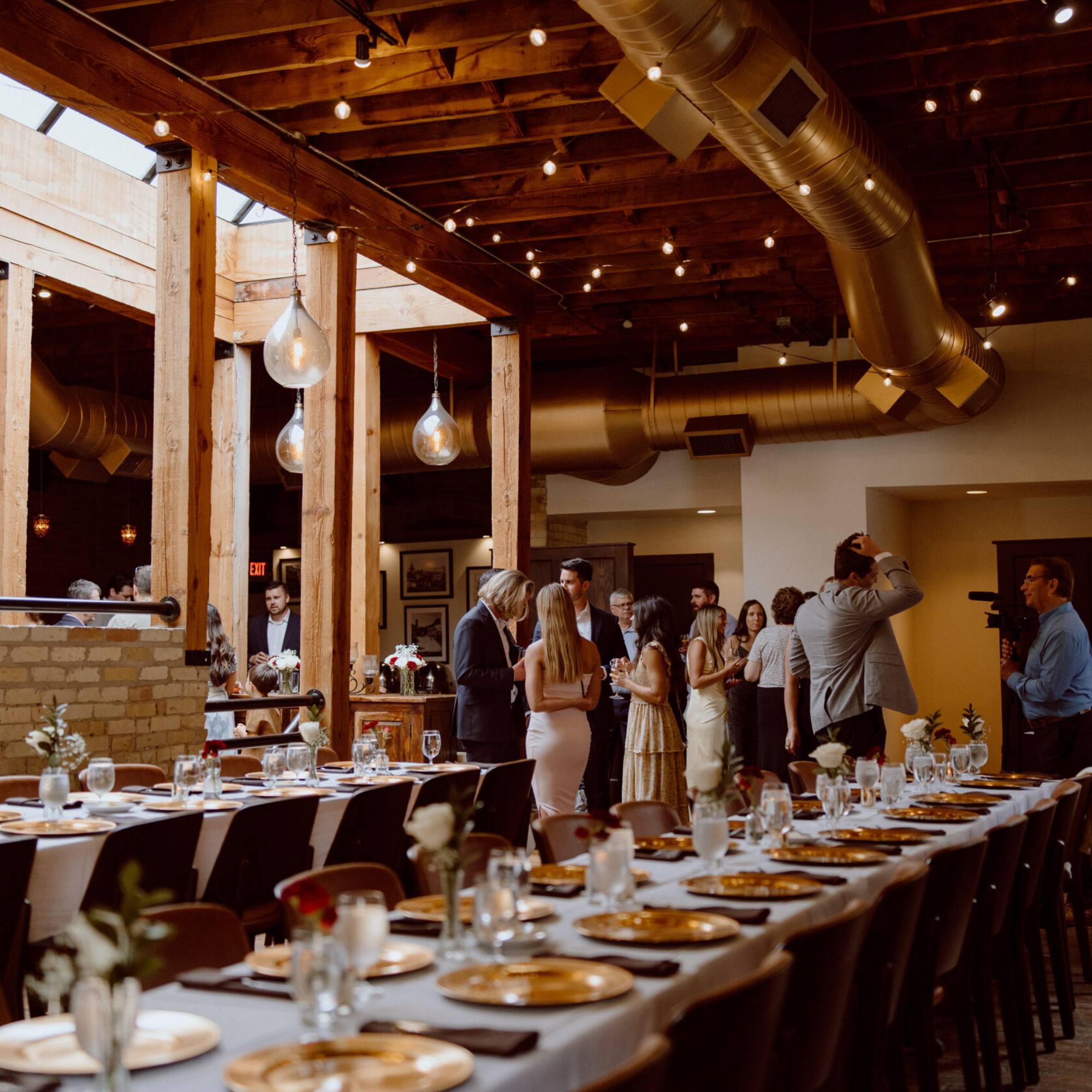Onesto Italian restaurant with a warm interior for a wedding rehearsal dinner