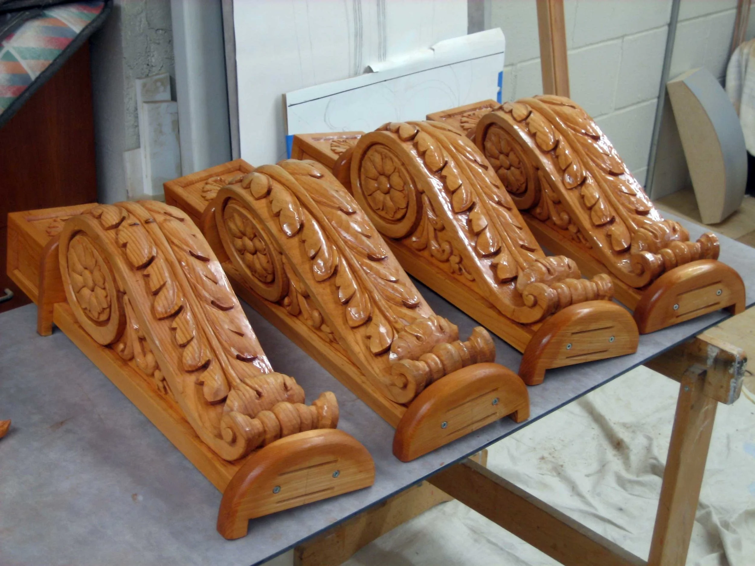 36 – The carving really comes to life when the finish goes on.