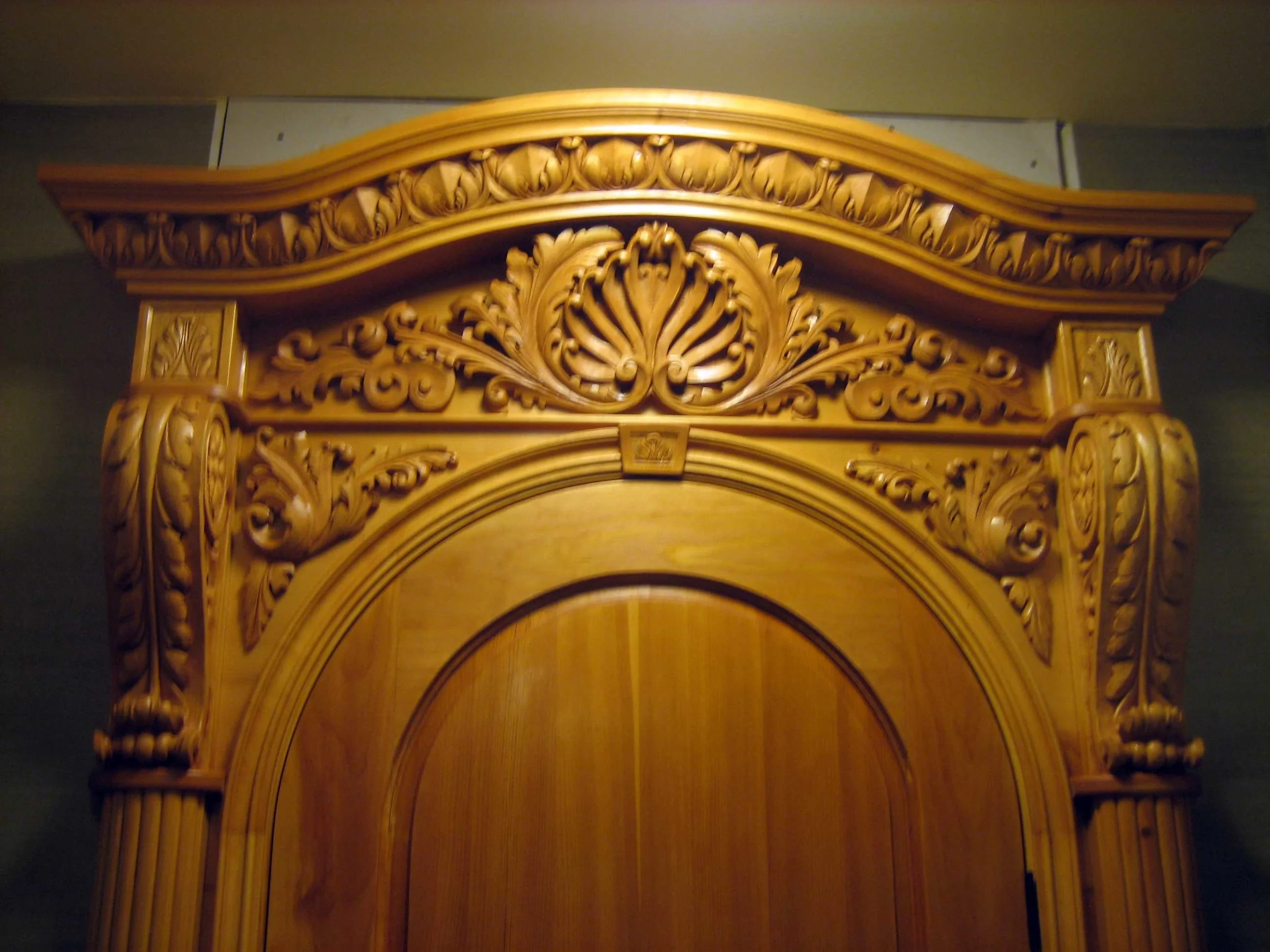 42 – Proper lighting was added later to highlight the carved door as you stepped through the front entrance way of the house.