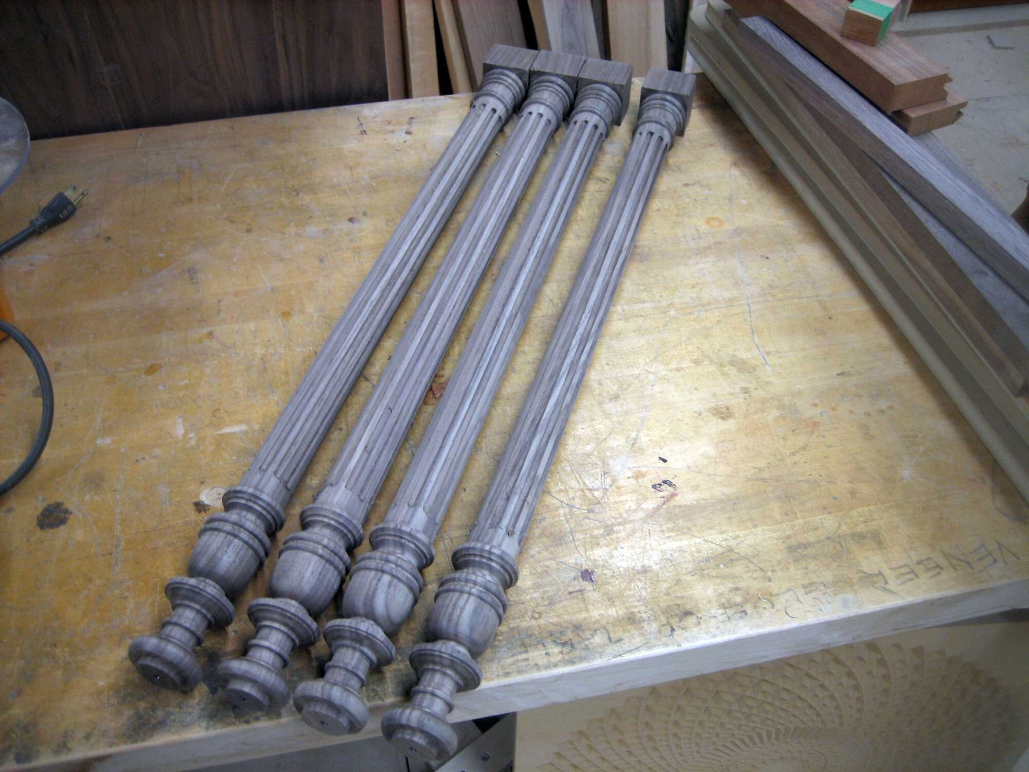  The four posts cut and routed.  