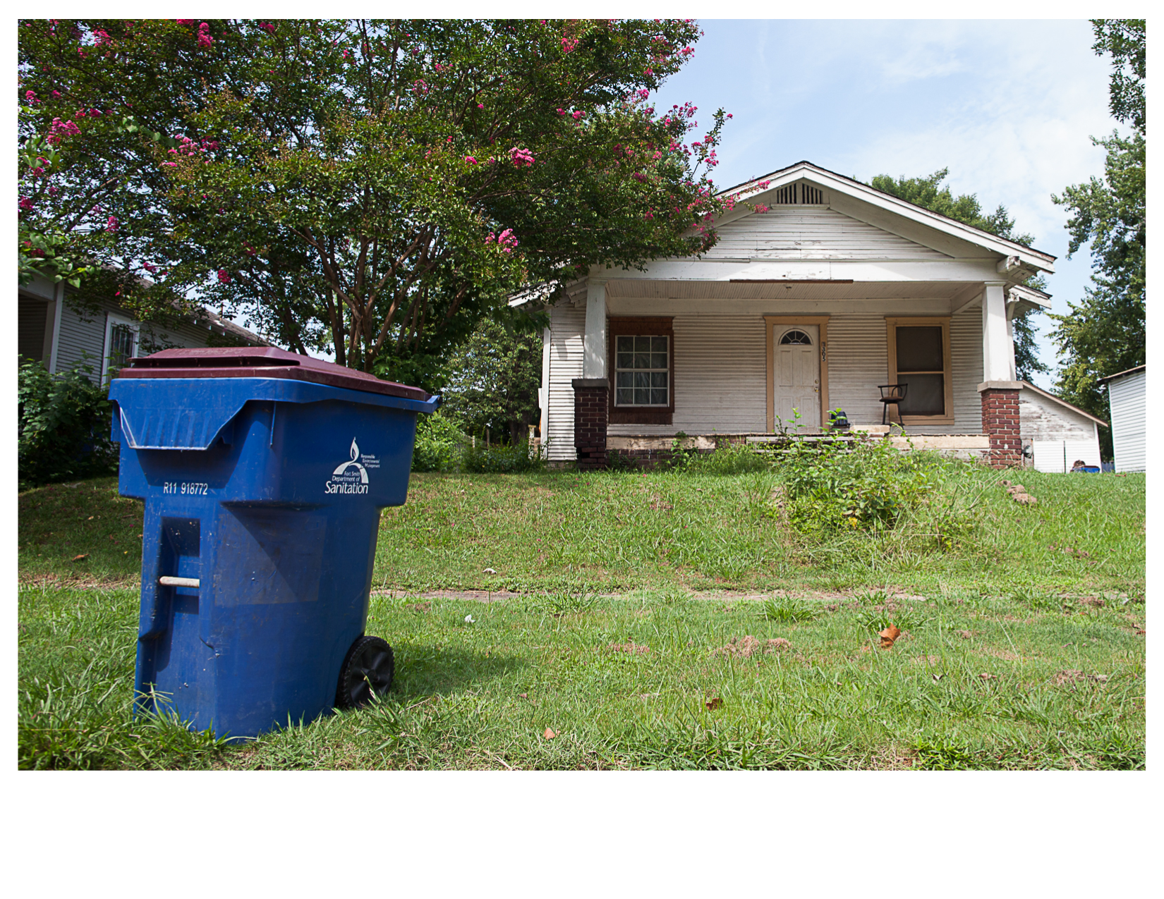 Trash Bin and House, North 33rd Street, Fort Smith, AR