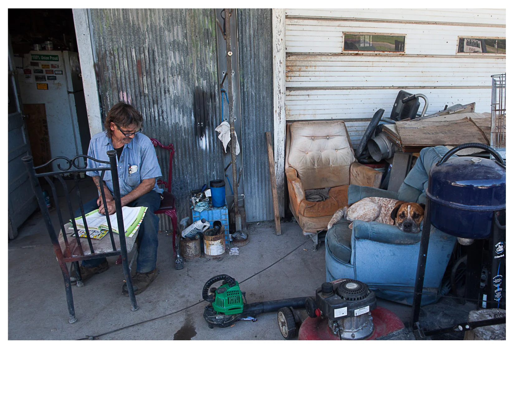 Tank and his Owner at Foster's Welding, Marion, IL