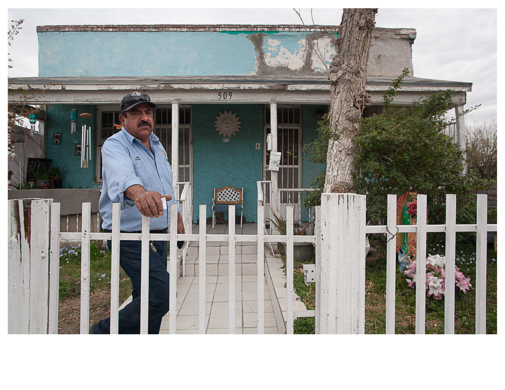 Jose outside his Mother's House in El Segundo Bario, El Paso, TX