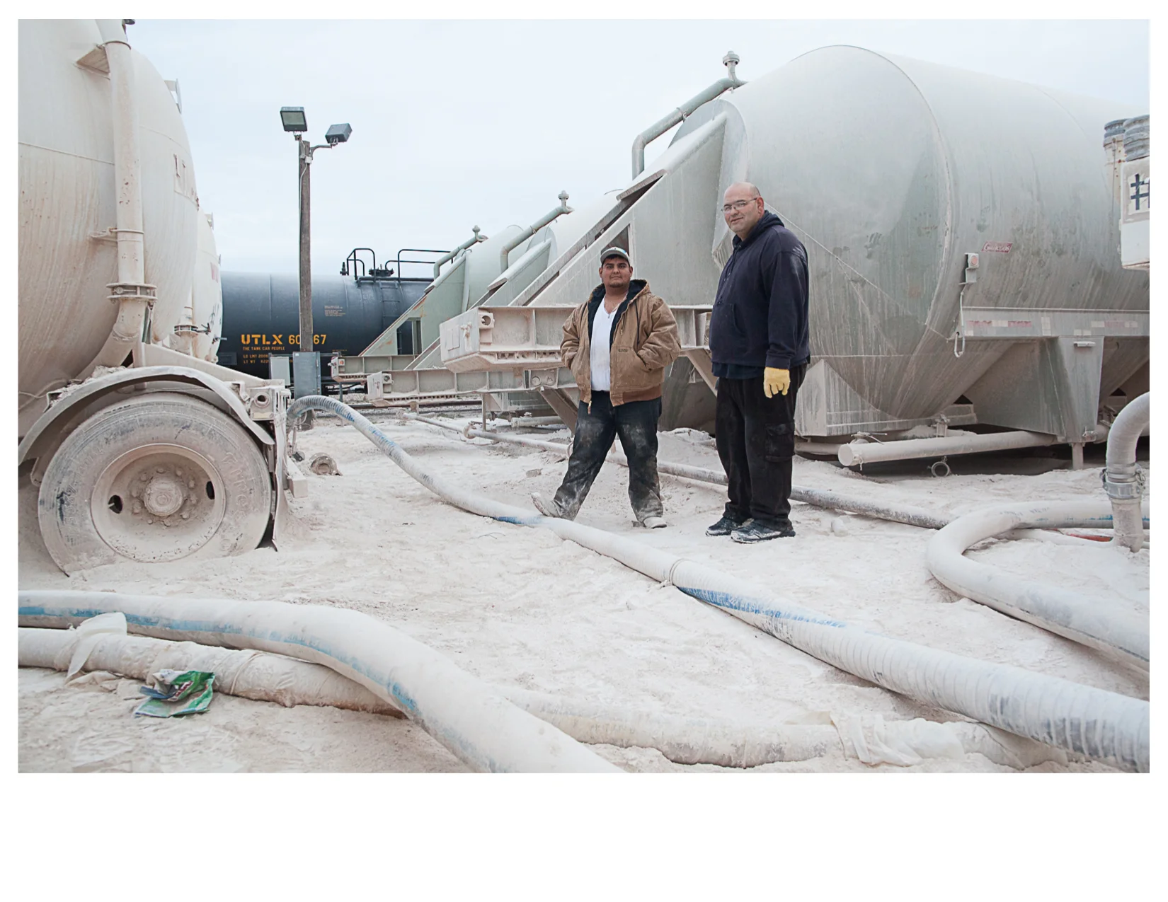 Chris and Justin at Oilfield Mud Plant, Pecos, TX