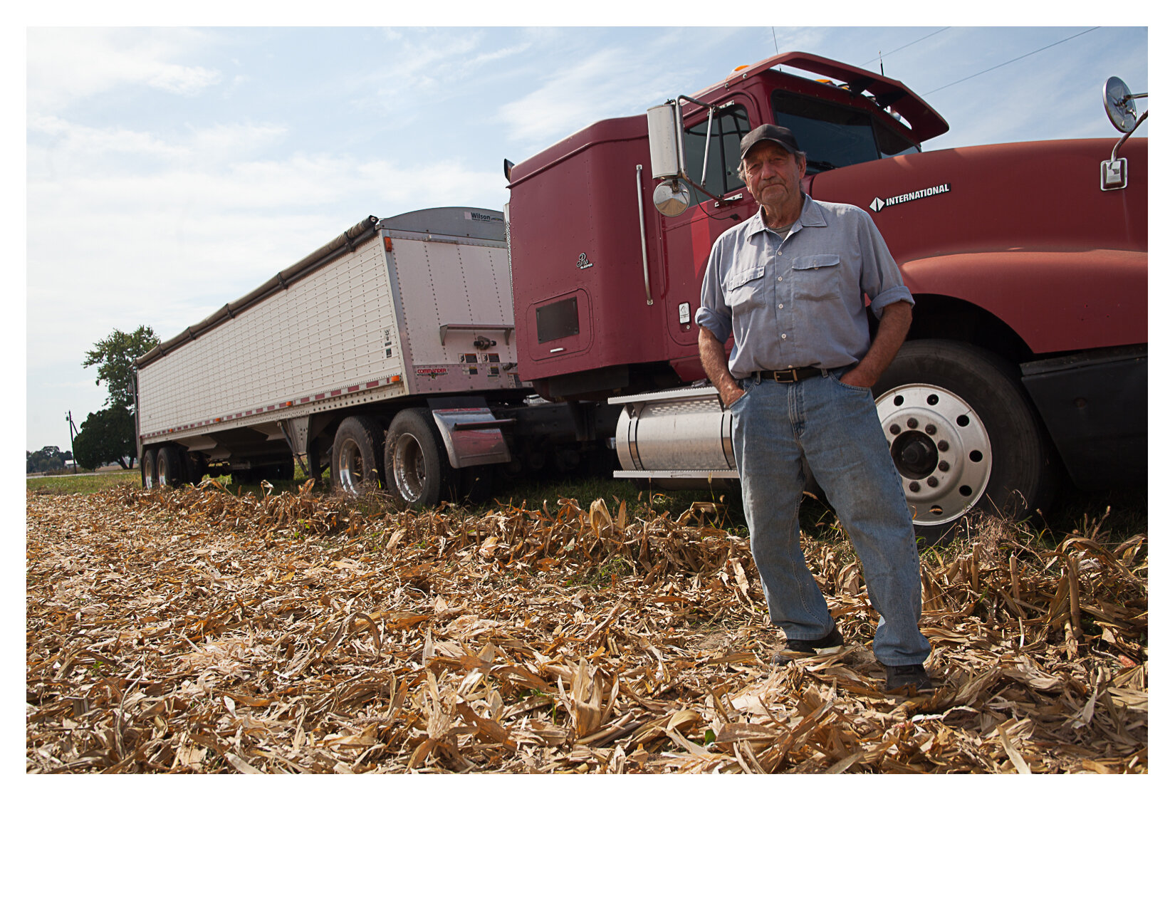 Truck Driver waiting for Harvested Corn, Urbana, OH