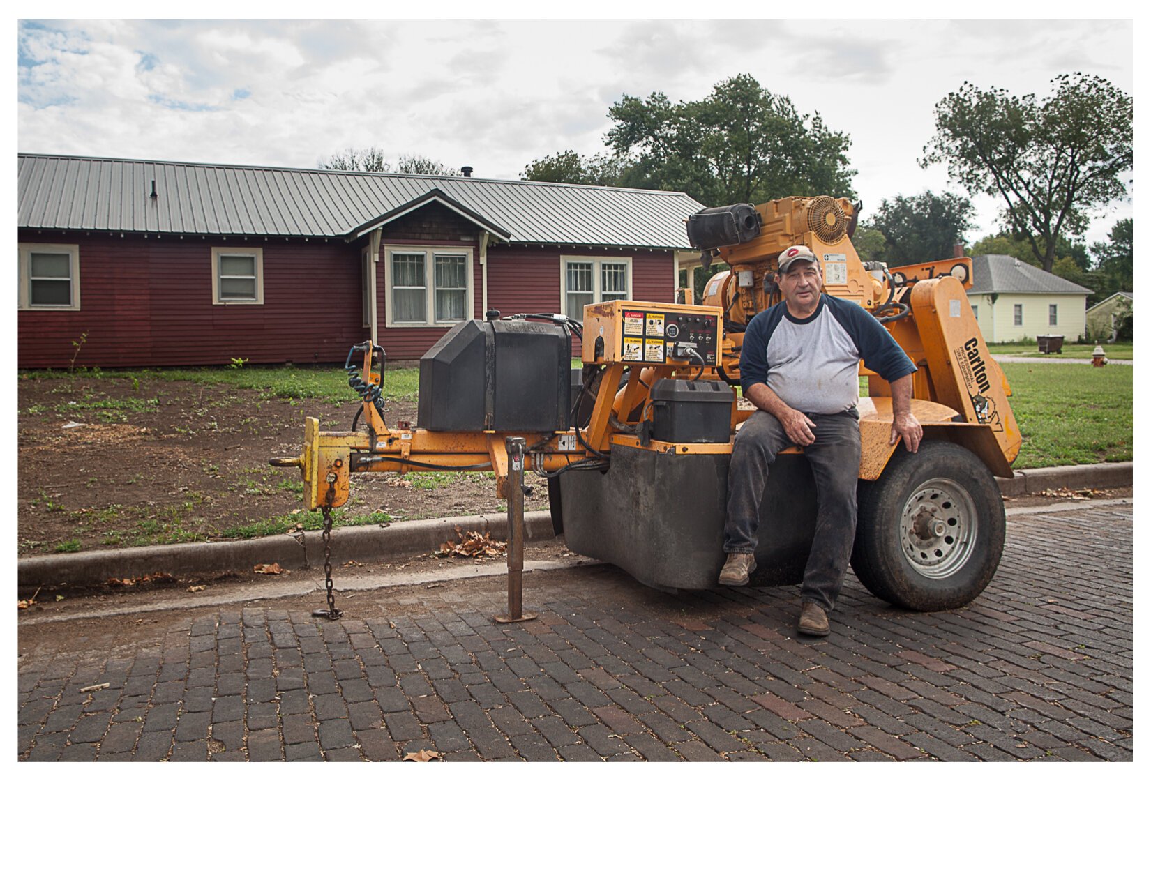 Terry on his Log Cutter, Council Grove, KS