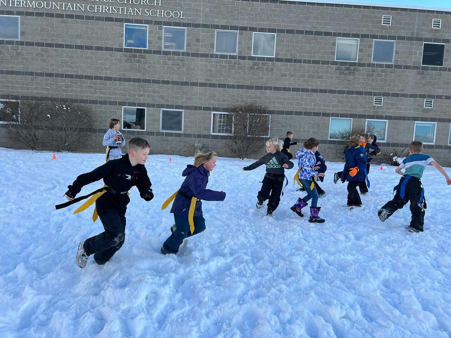 Our inaugural after school flag football club started yesterday. Our young athletes battled in the snow on the front lawn for each other&rsquo;s flags and for bragging rights! Thank you, Mr. Hobbs, for leading this elementary club! 🏈