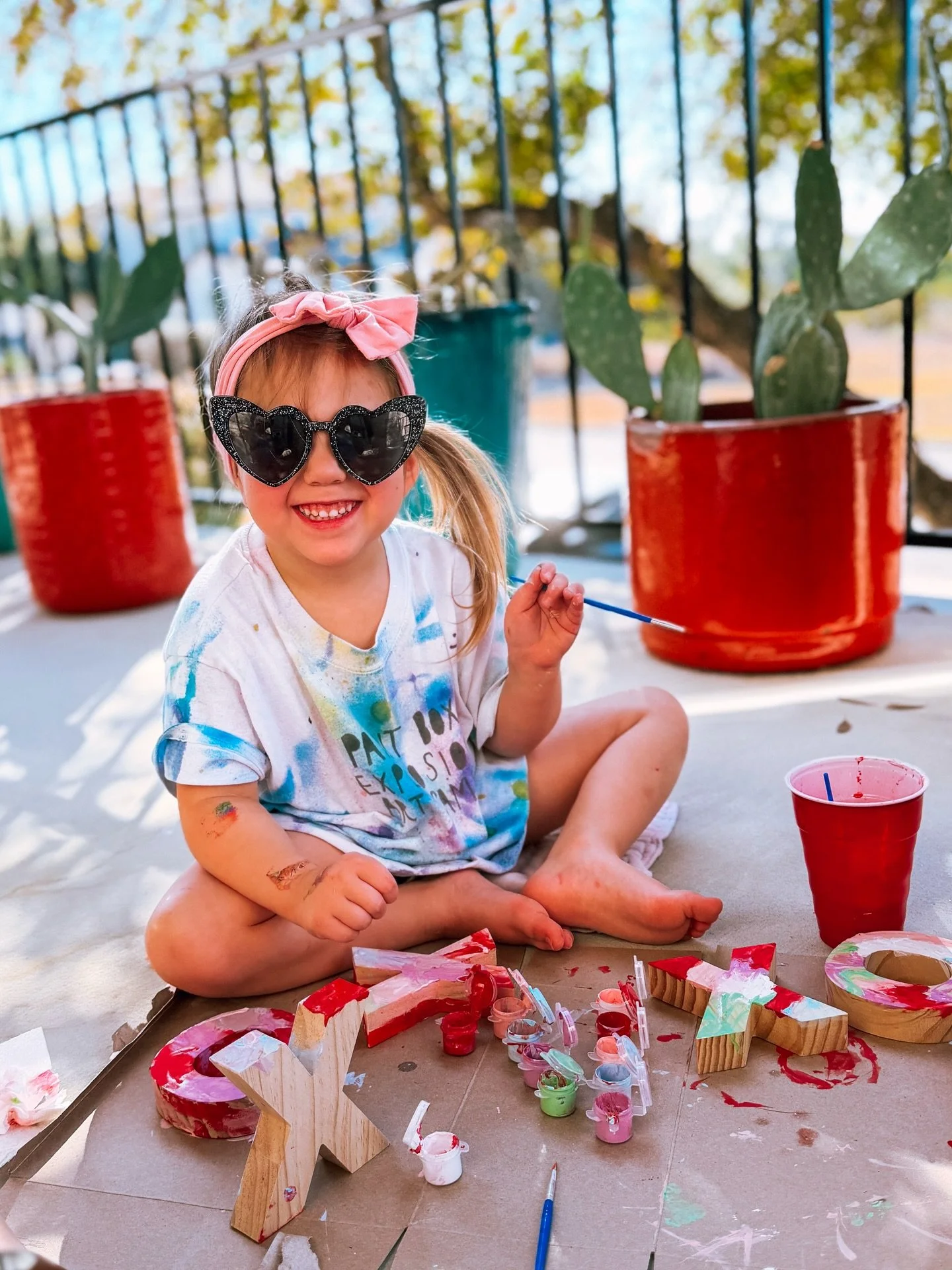 Little loves valentine painting. Swipe to see Lincoln at the same age as Luna vs now. 🥹 Slow down time. 💕