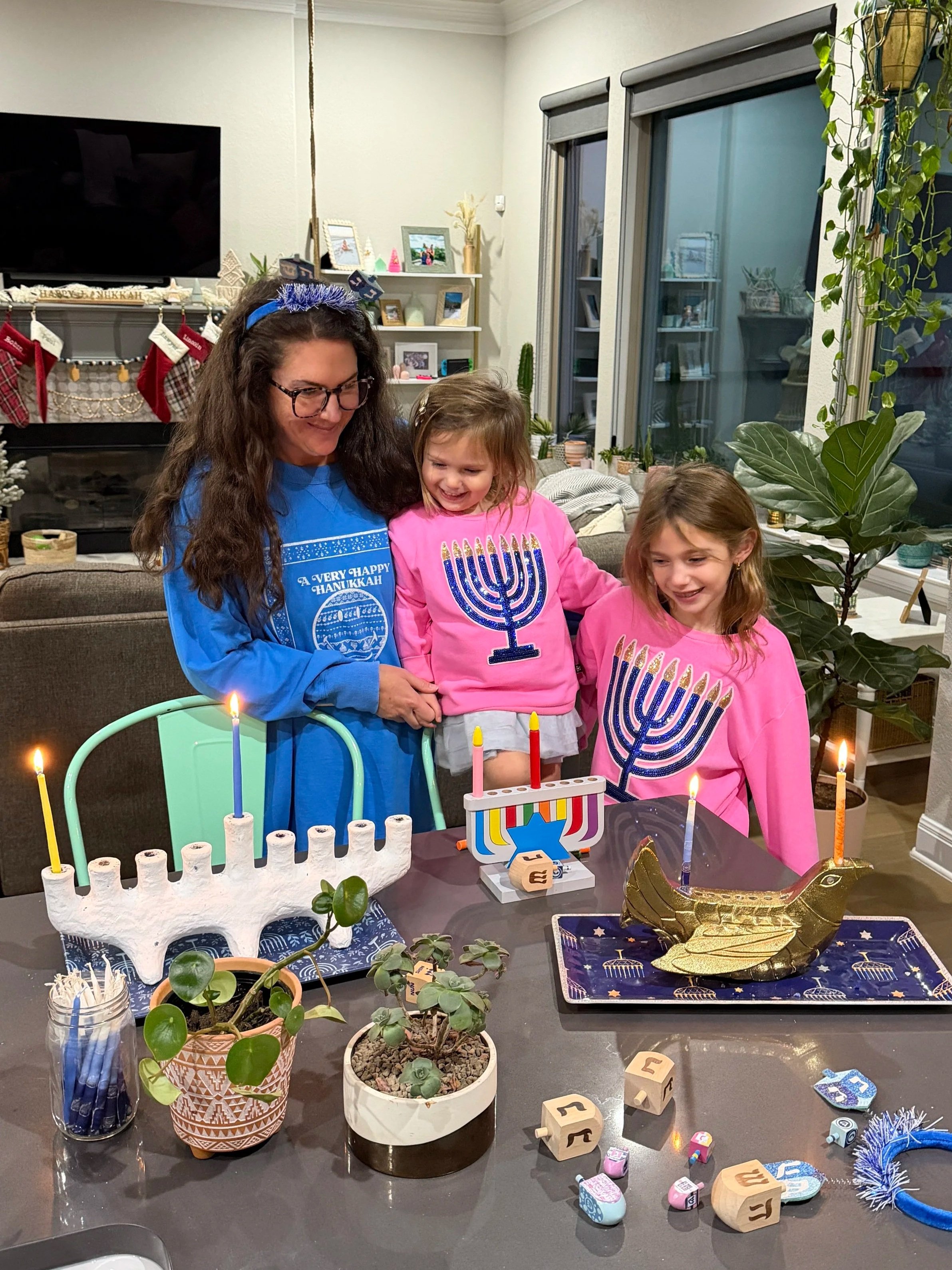 girls wearing Hanukkah PixieLane tops