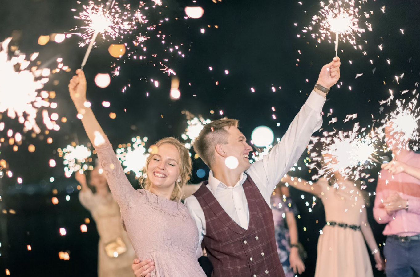 Sparkler wedding entrance