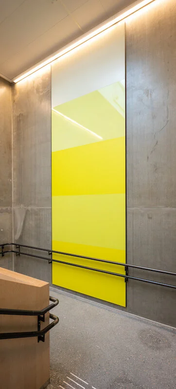 Rise , 2018 Print and lacquer on aluminium, dimensions variable Commission University of Tromsø (MH2 UIT)