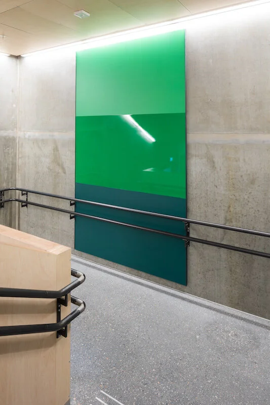 Rise , 2018 Print and lacquer on aluminium, dimensions variable Commission University of Tromsø (MH2 UIT)