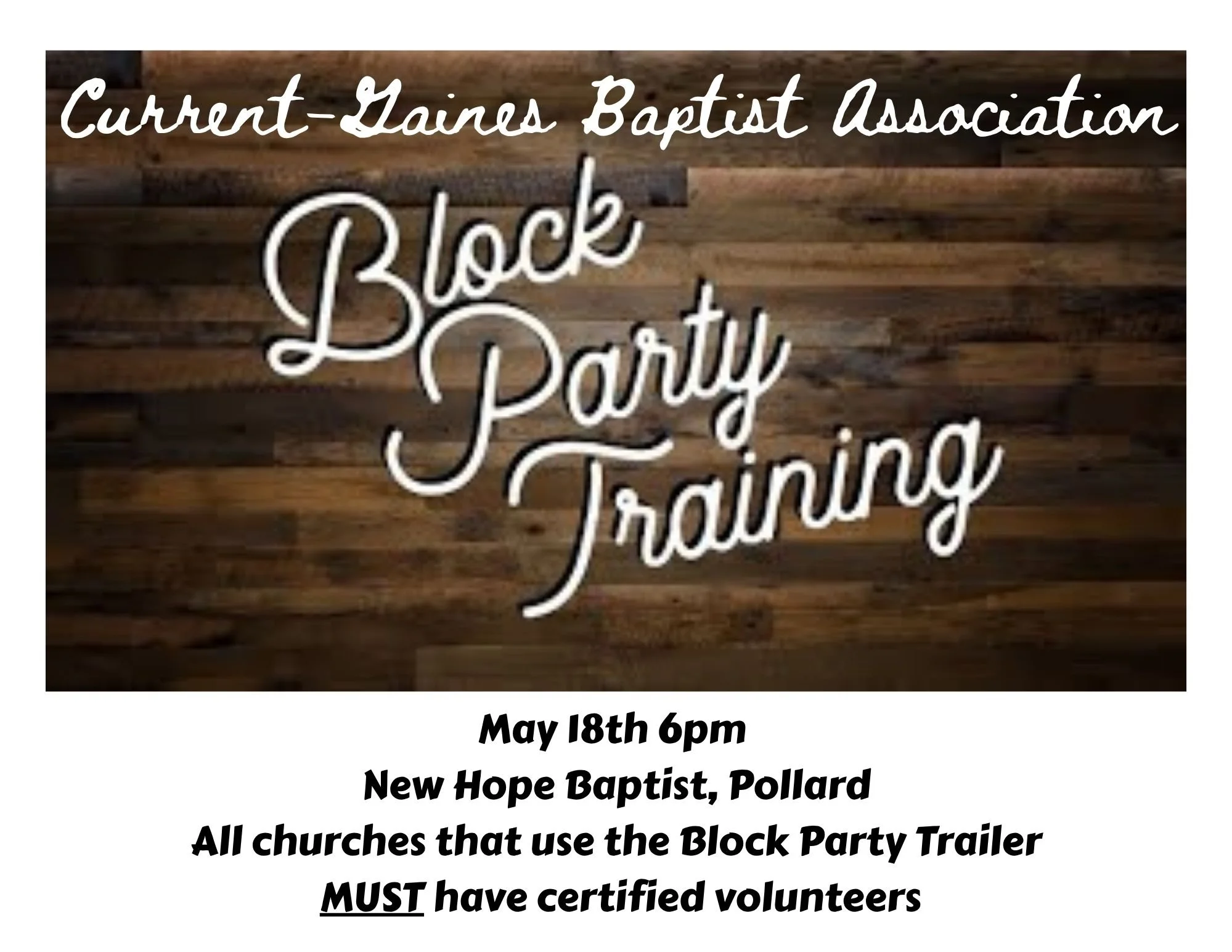 CGBA - Block Party Training