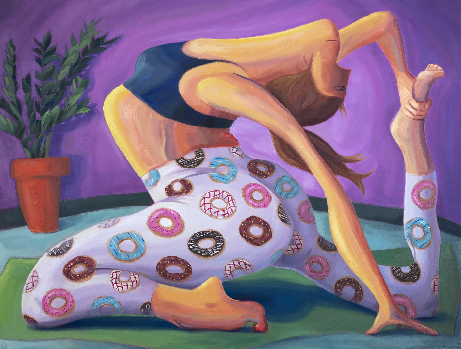 Caitlin Albritton_Hot Yoga_ 42 x42_Oil on Canvas_2018_ 2MB.jpg