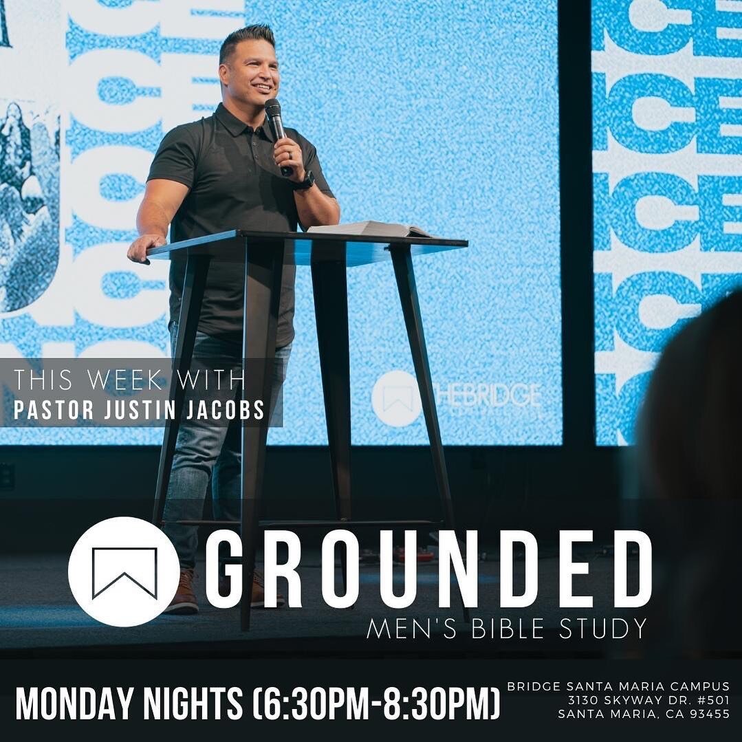 Excited to see you guys TONIGHT! Grounded Men&rsquo;s Bible Study is on TONIGHT 630pm at The Bridge Central Coast.  We are going to continue through the book of John!!! Invite a friend, grab your Bible and we will see you TONIGHT.  Can&rsquo;t wait t