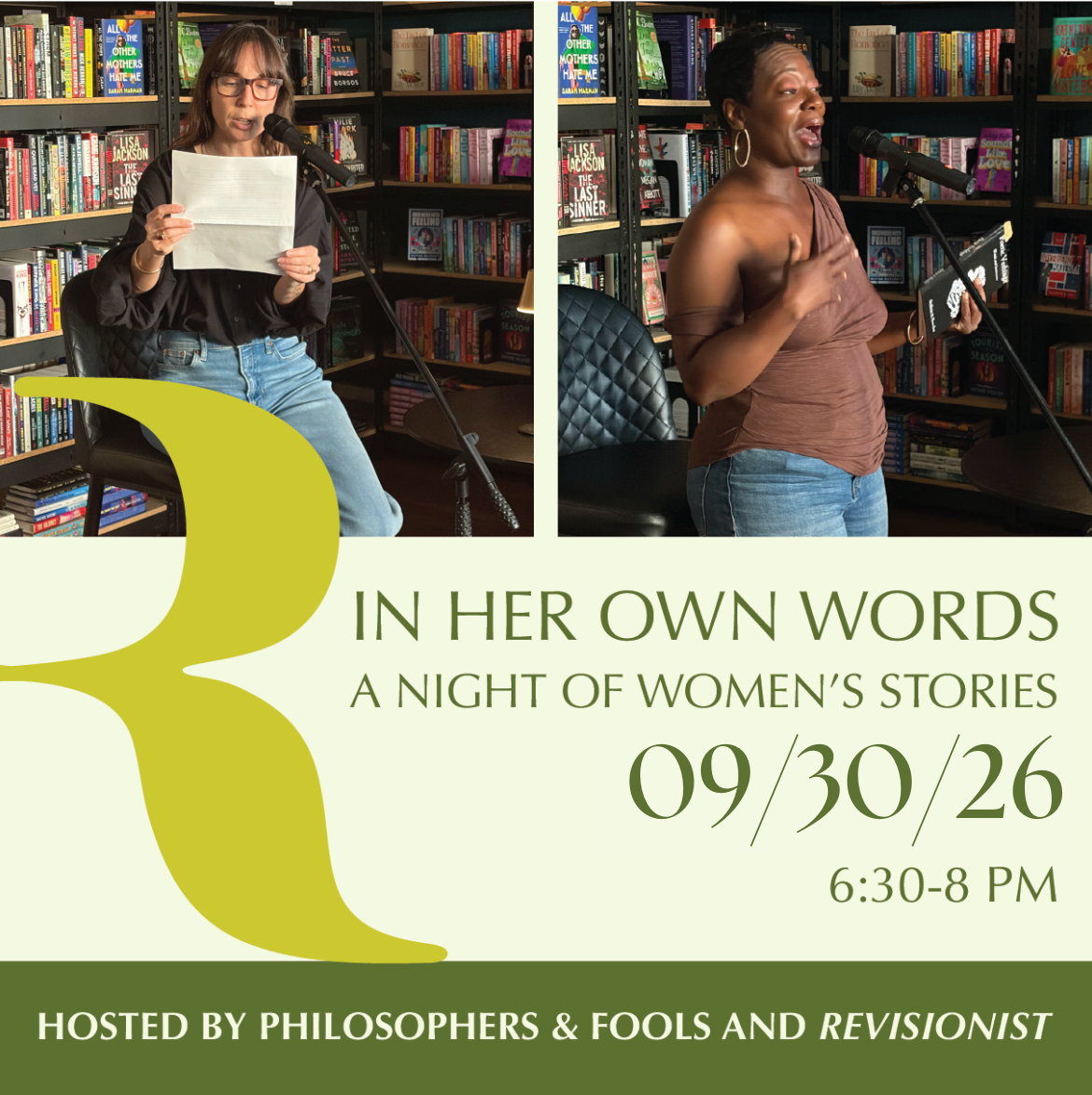 In Her Own Words September 30th, 6:30 - 8pm 2026 at P&F