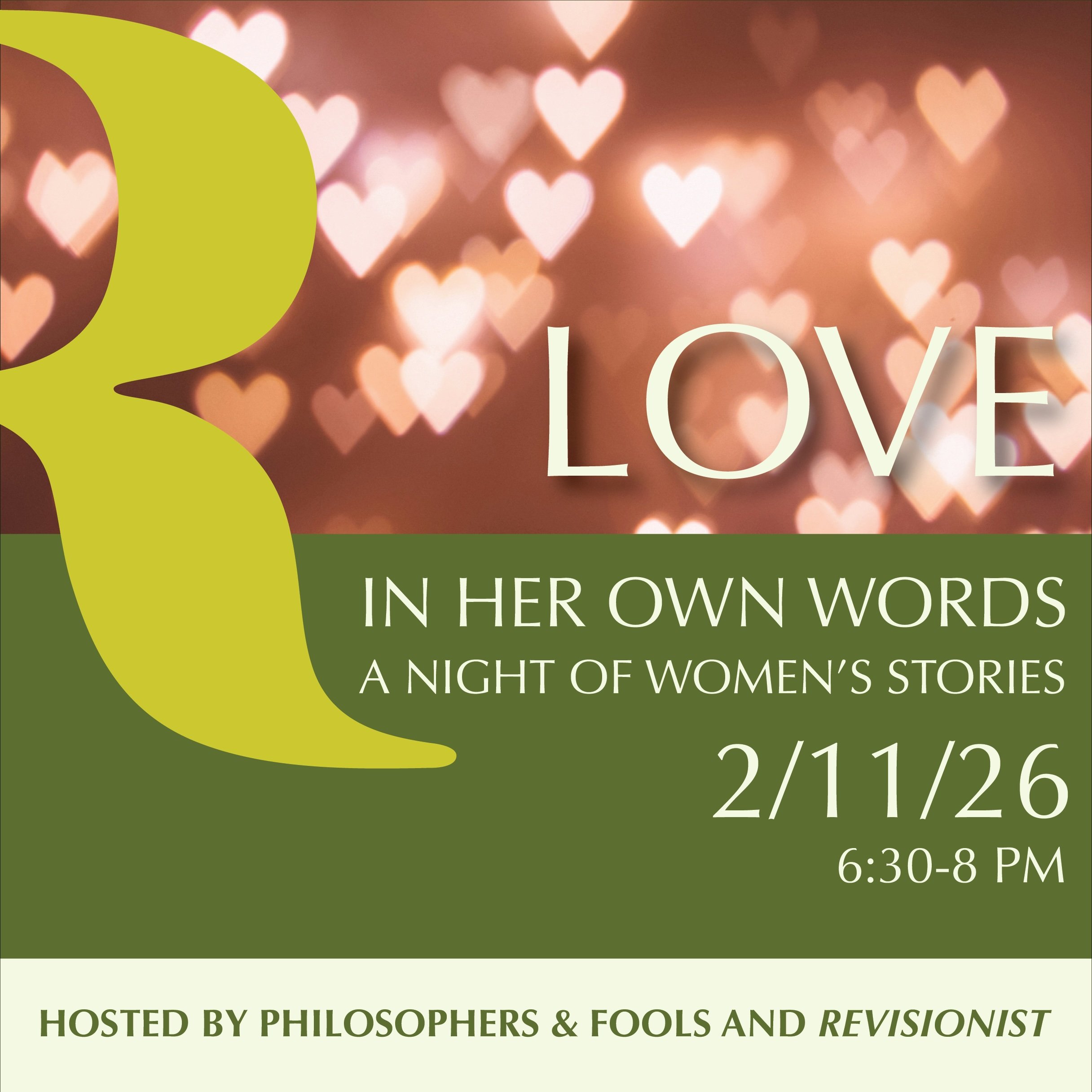 In Her Own Words Upcoming Events Winter 2026 at P&F