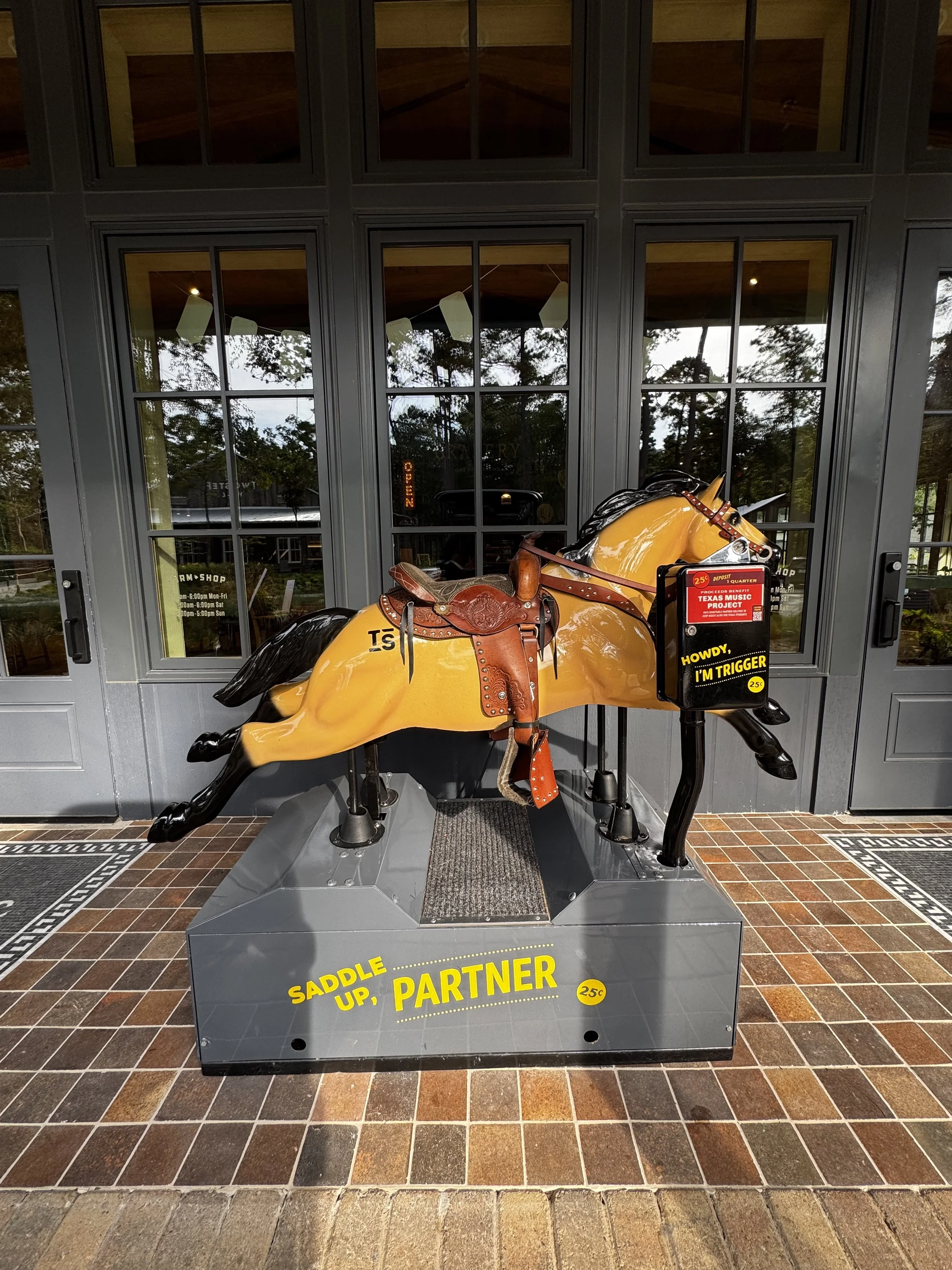 permanent fixture and horsie ride for the kids benefitting the Texas music project