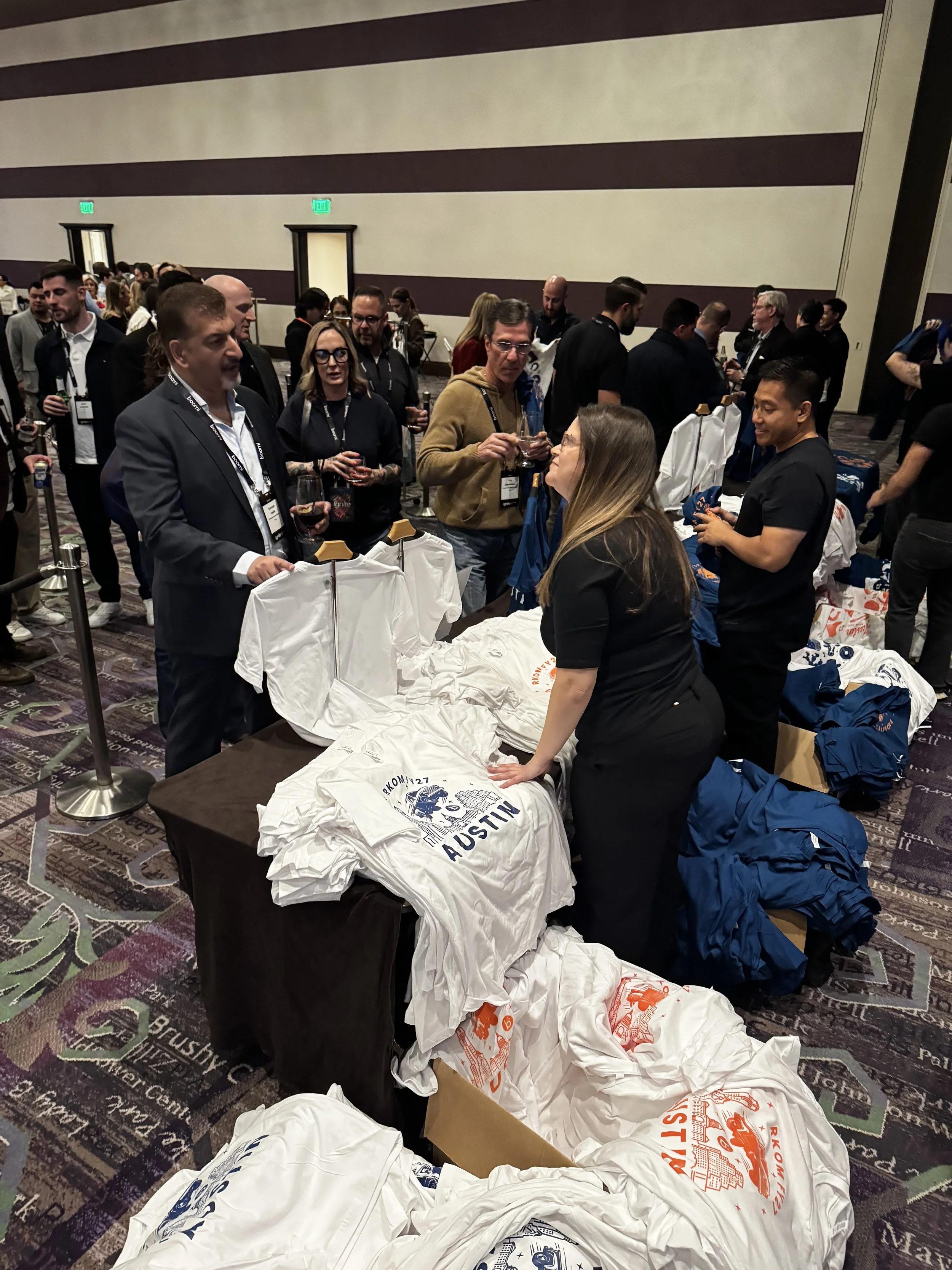 Massive Quantities of shirts and expert team coordination made this event possible