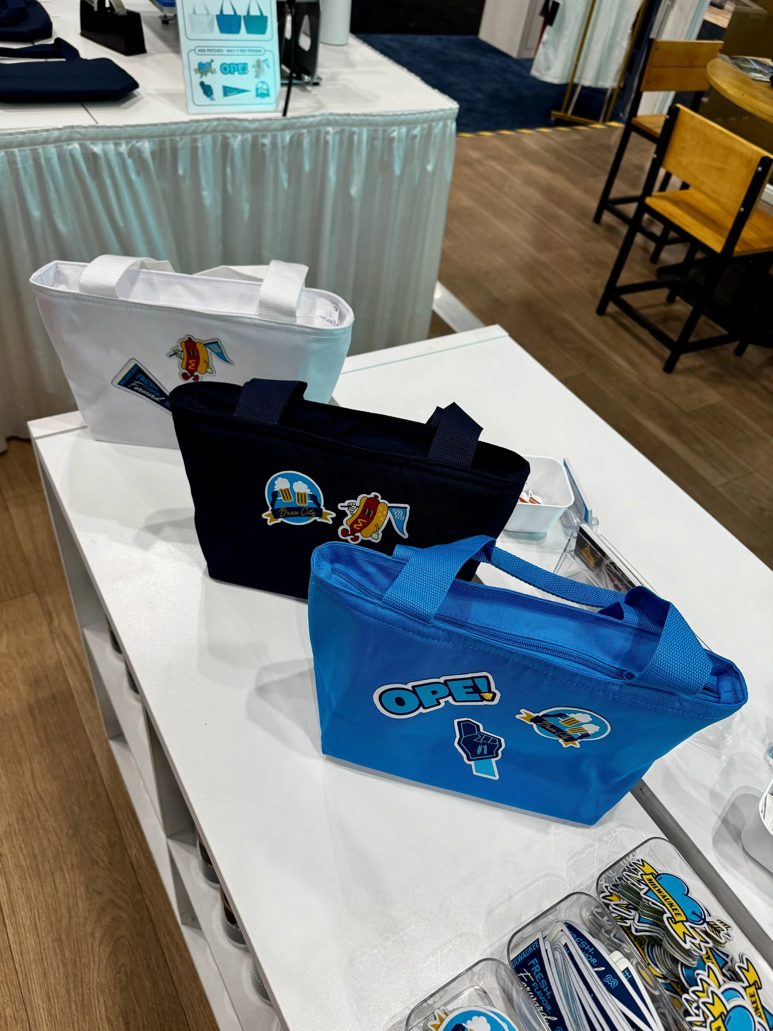 All 3 colors available to have custom milwaukee themed patches heat pressed live