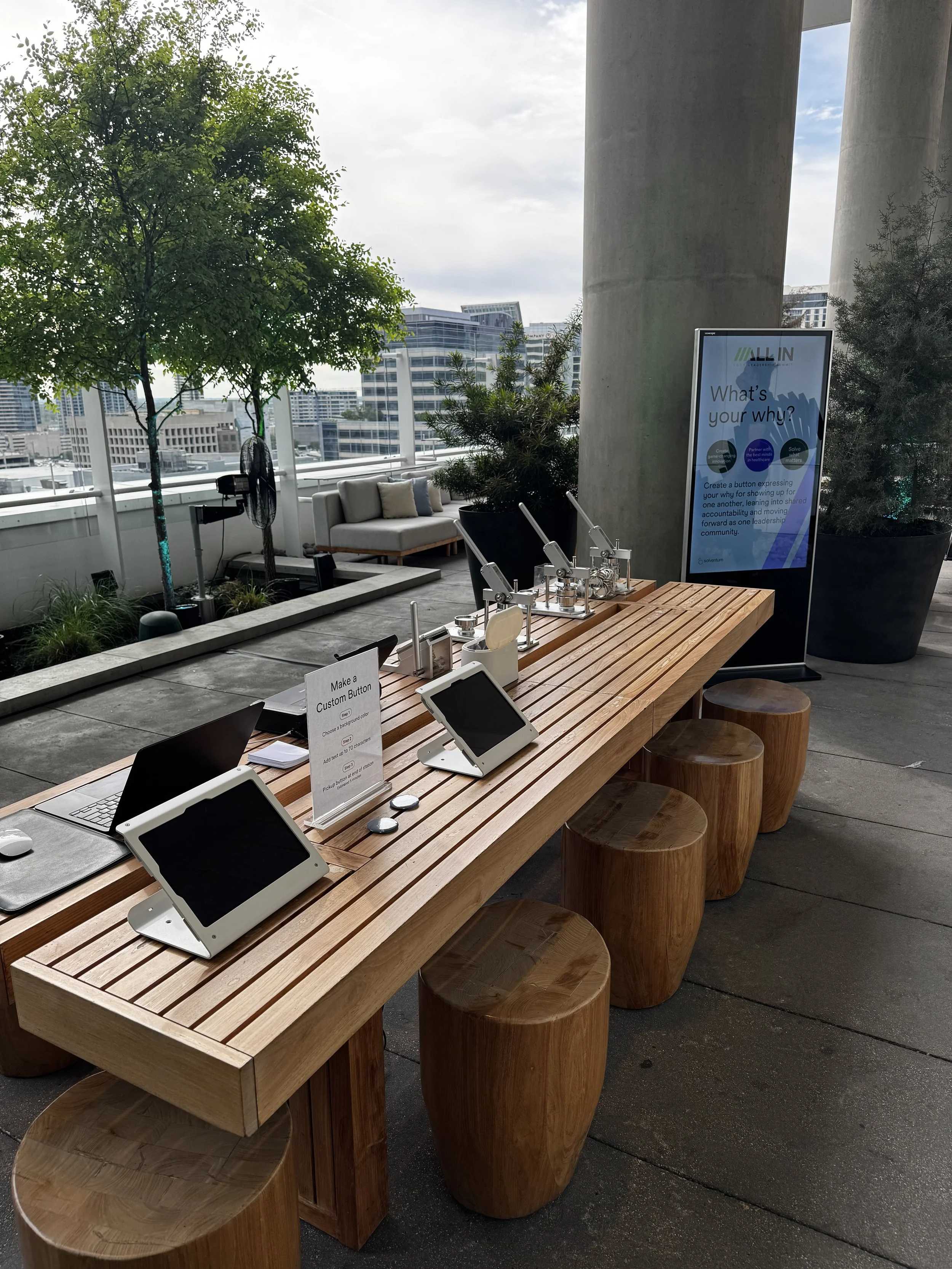 Guests used our ipads to submit their chosen phrases to be printed and cut out before being pressed into a button