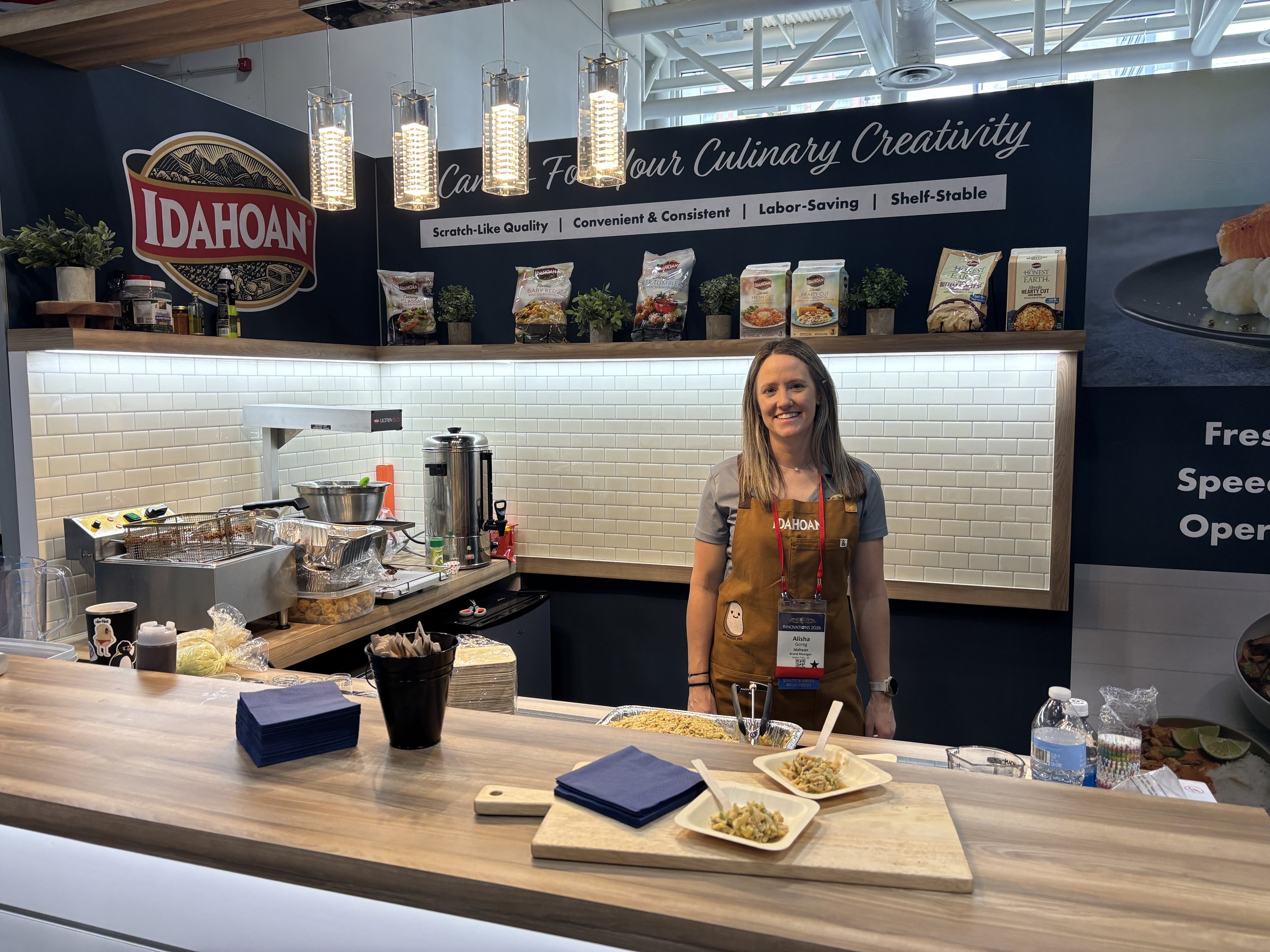 delicious easy to make samples being prepare by Idahoan staff and chefs warm and ready for guests