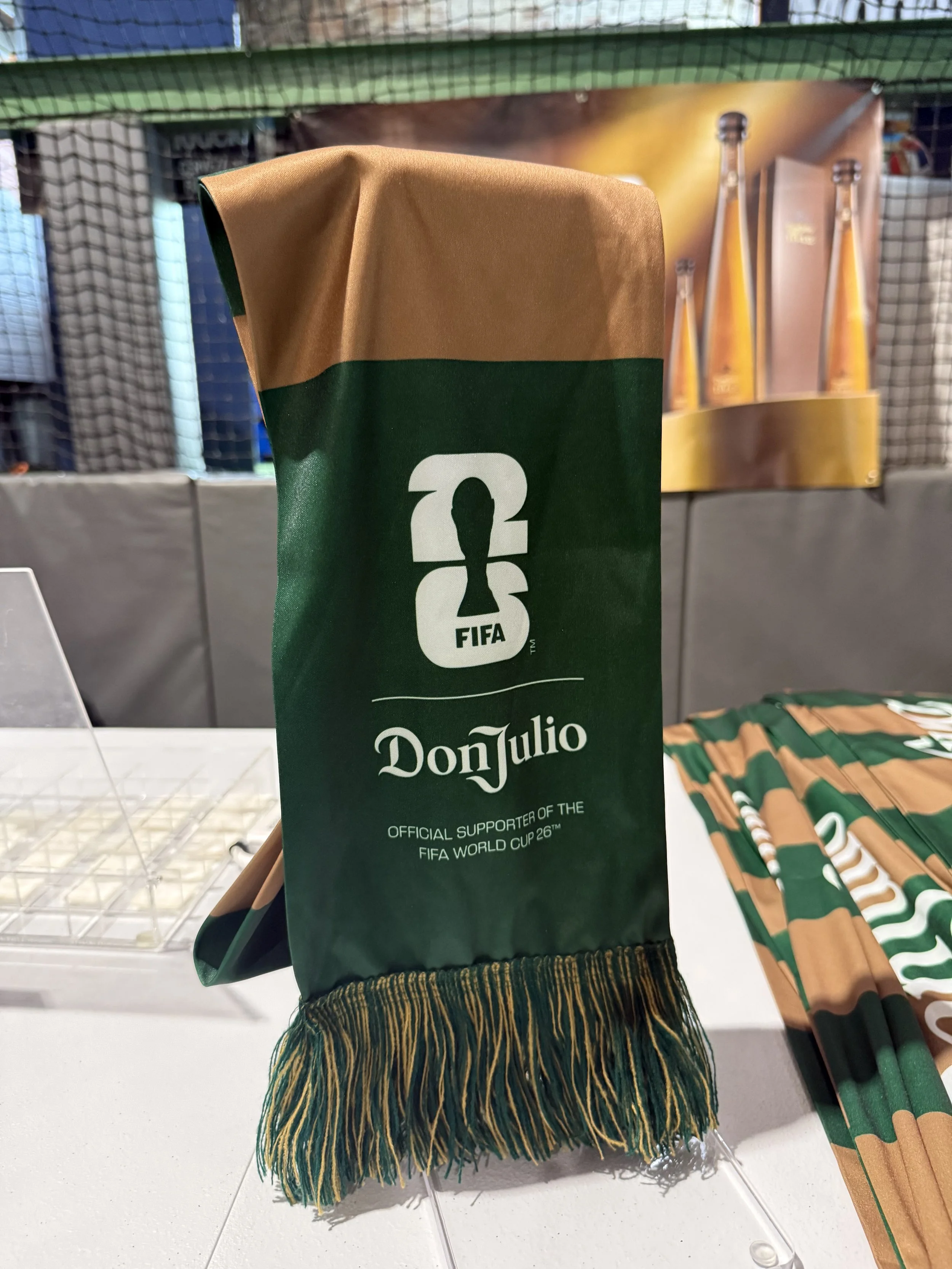 Beautiful custom printed scarf ready to have monogram applied live on site