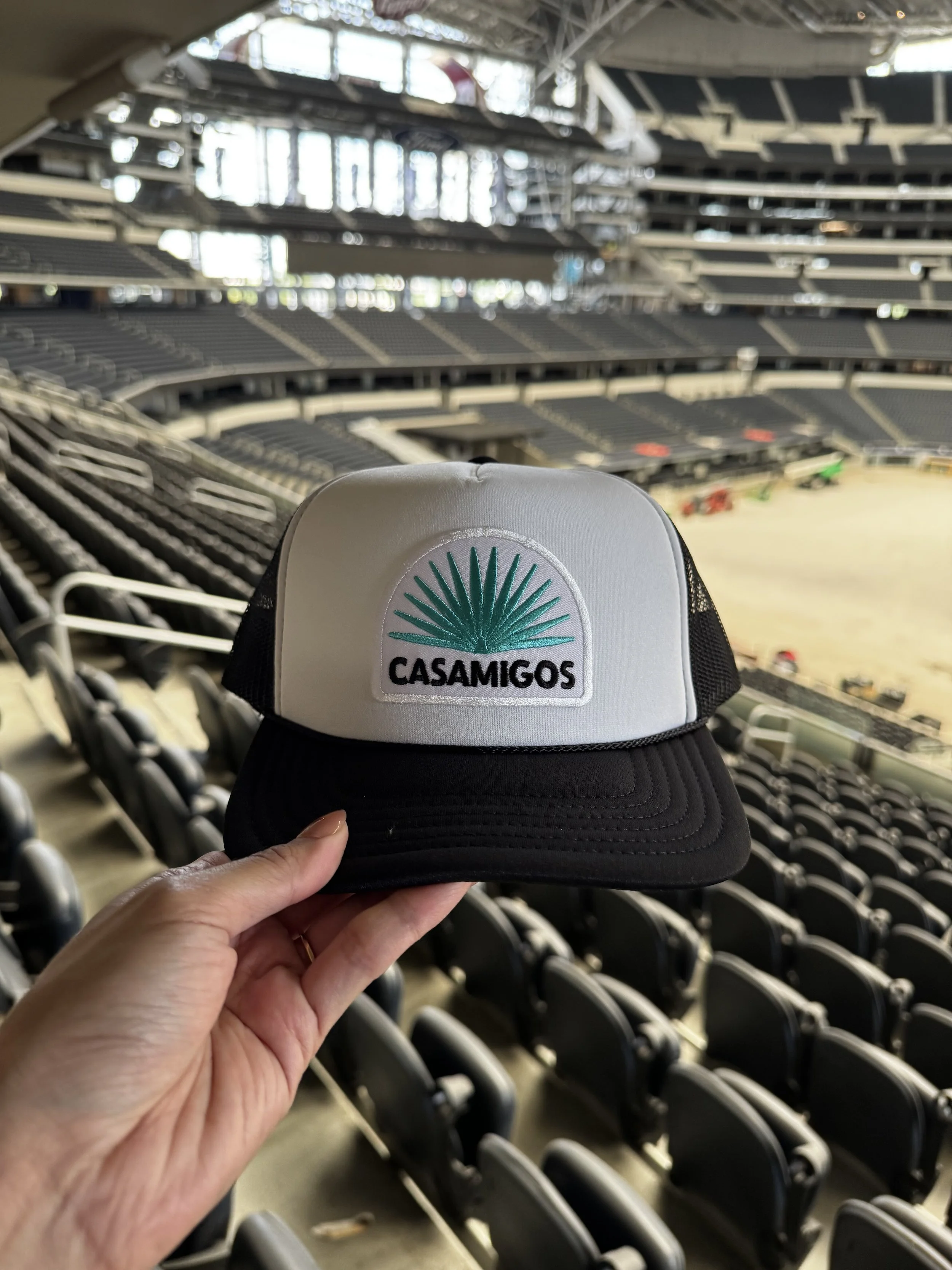 Trucker Hat with Stadium seating in background